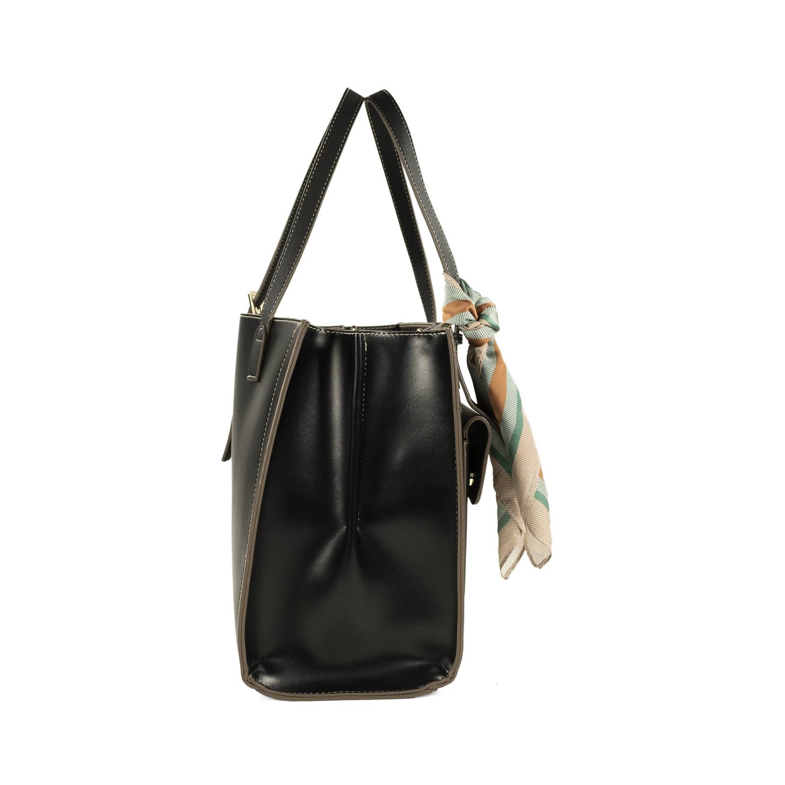 Bolsa Satchel Cloe Grande con Mascada color Negro
