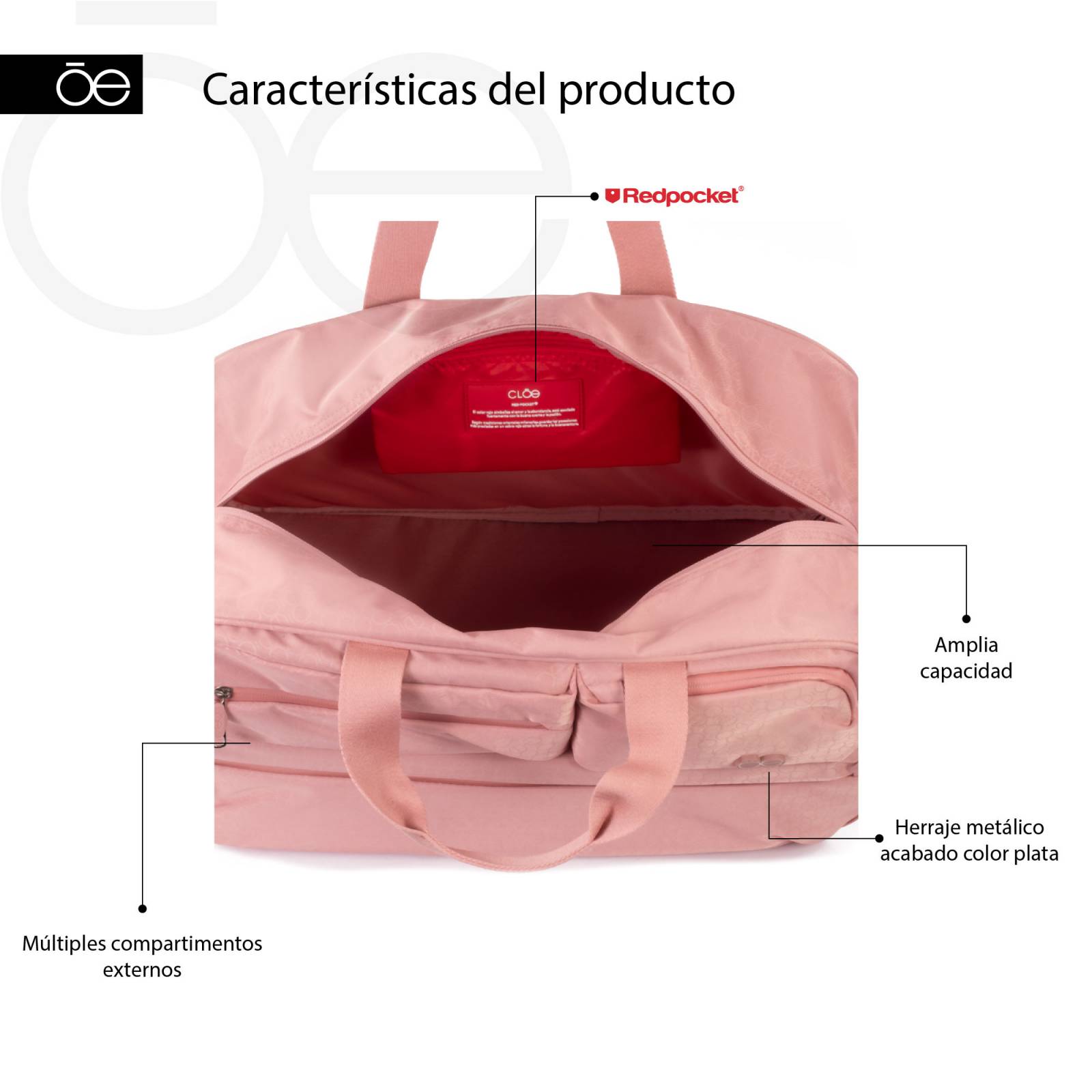 Maleta Duffle Bag Cloe Con Ruedas Y Estampado Monogramas