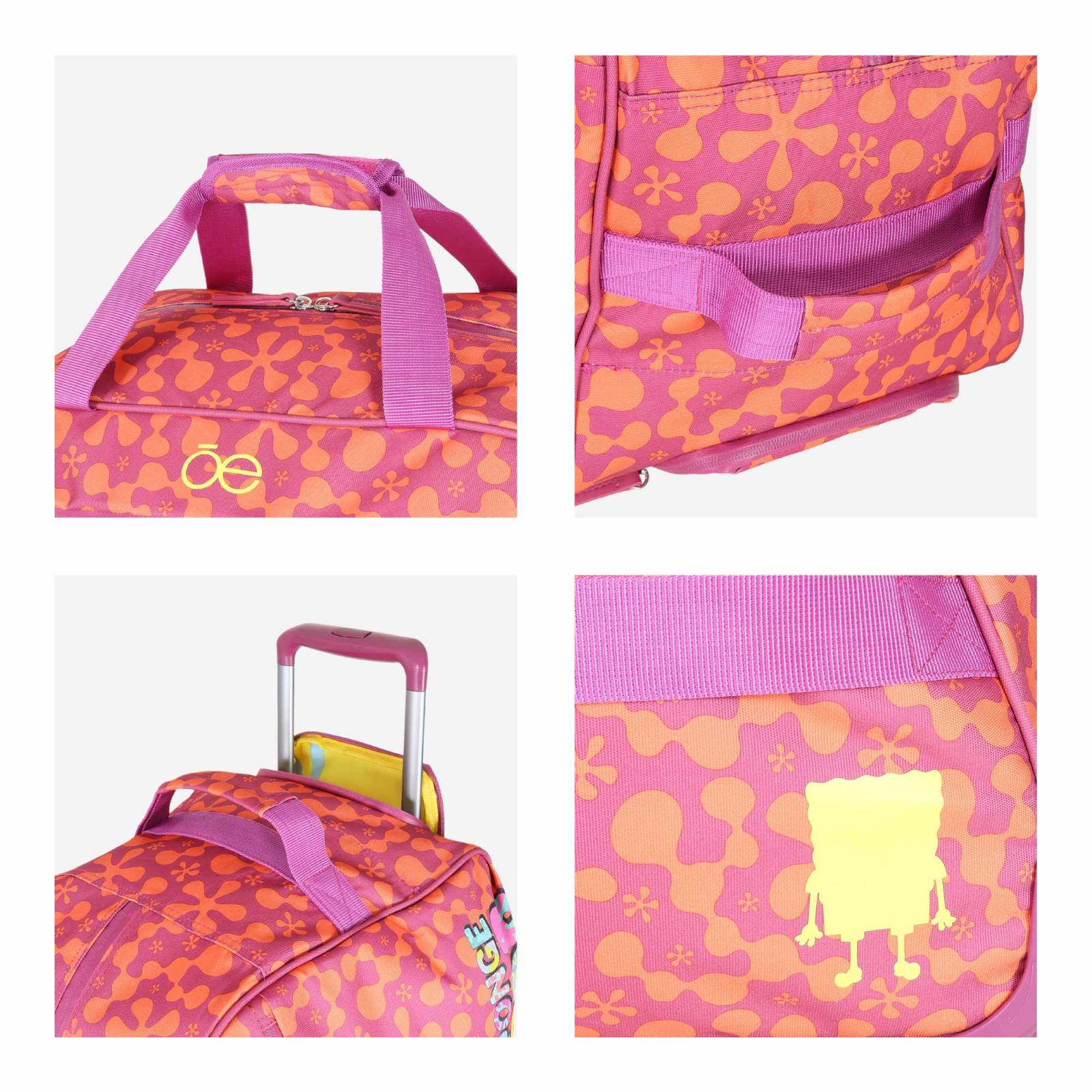 Duffle Bag Textil con Ruedas Sponge Bob x Oe color Magenta