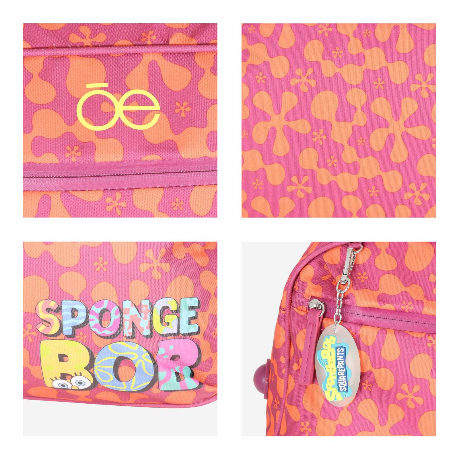 Duffle Bag Textil con Ruedas Sponge Bob x Oe color Magenta