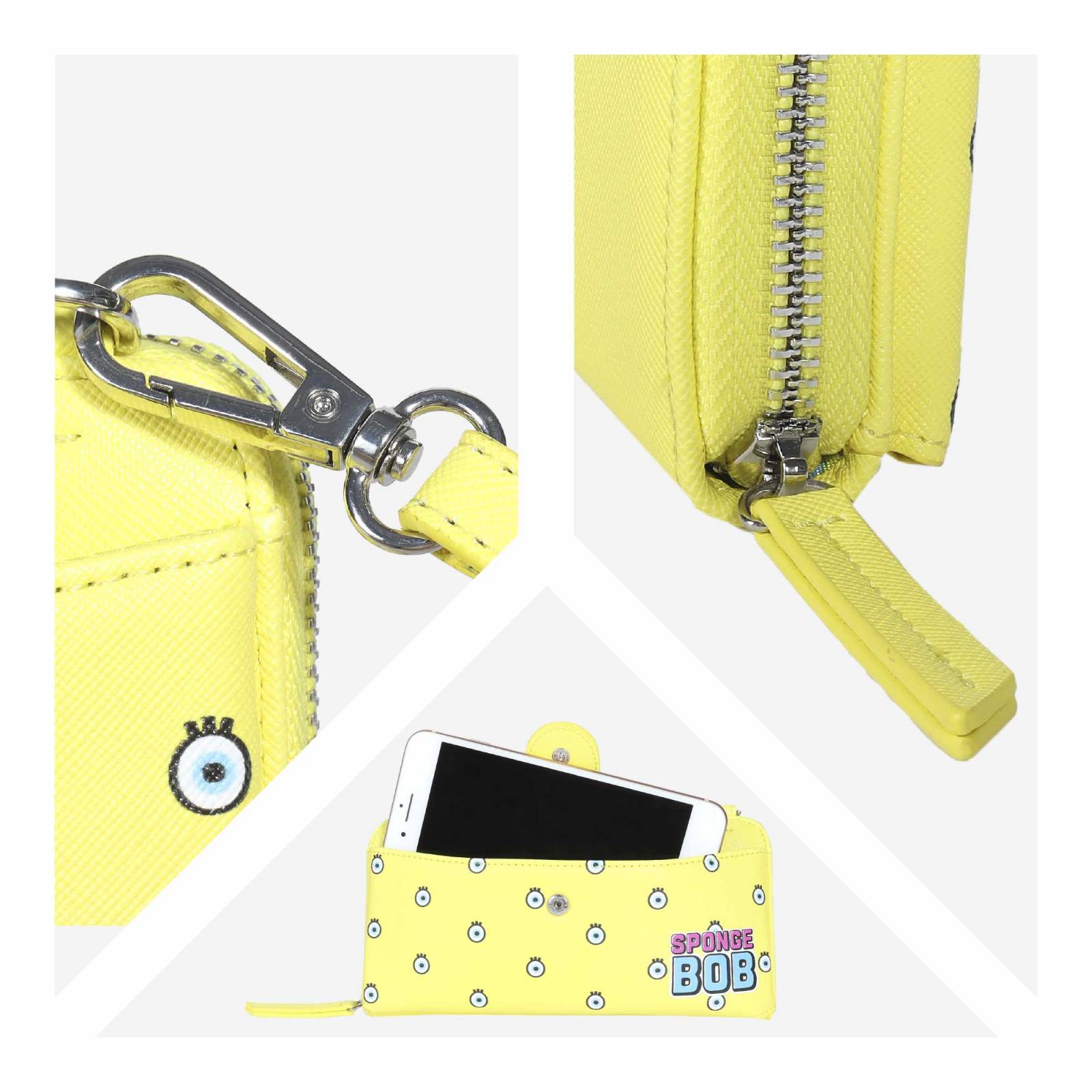 Cartera Grande 2 en 1 Sponge Bob x Oe Estampado Icónico color Amarillo