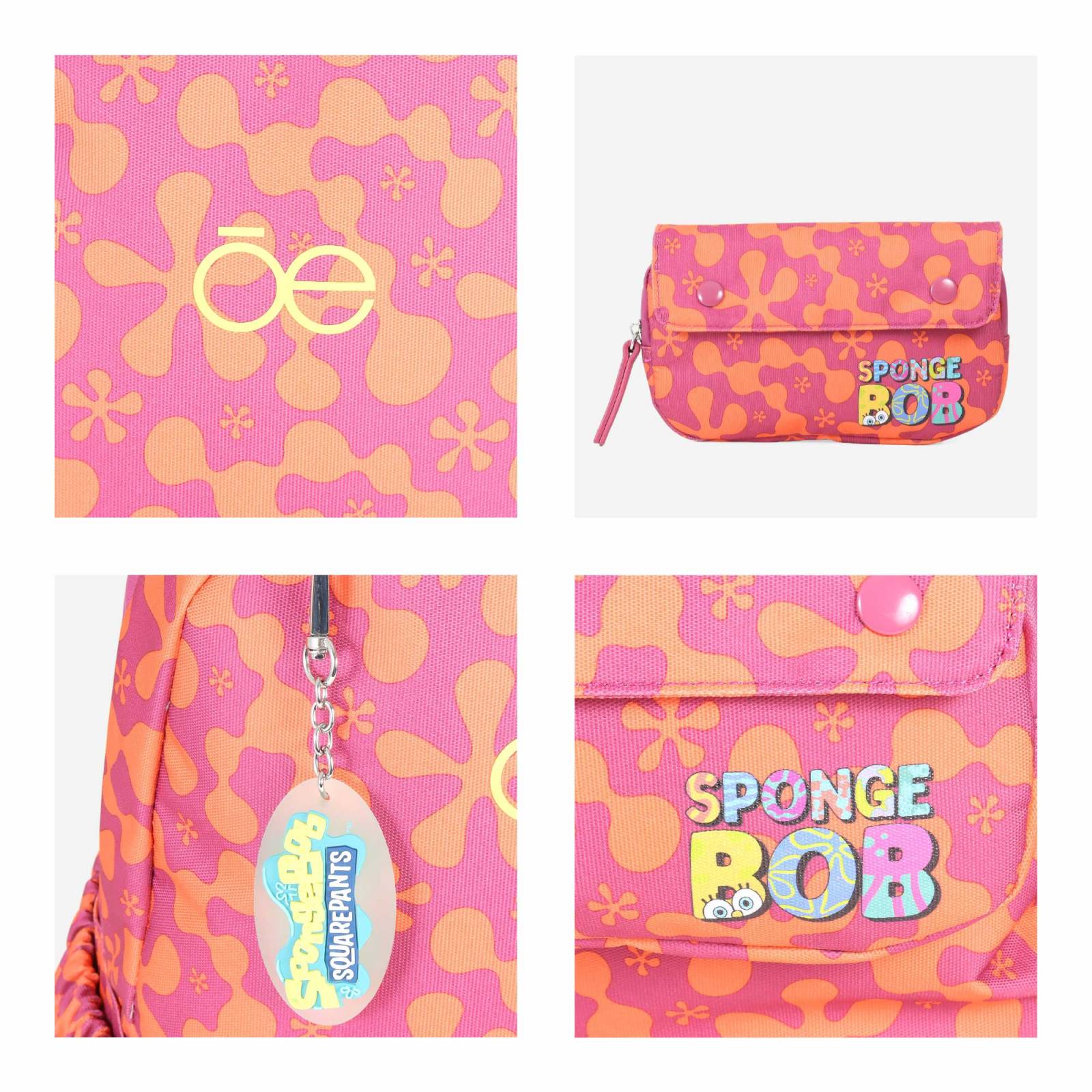 Mochila 2 en 1 Textil Sponge Bob x Oe color Magenta
