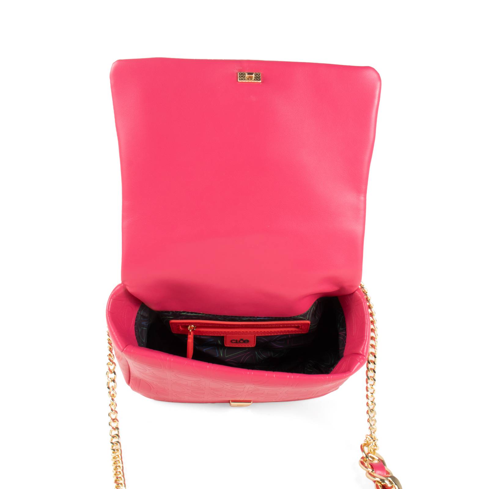 Bolsa Crossbody Cloe Monograma Troquelado color Rosa