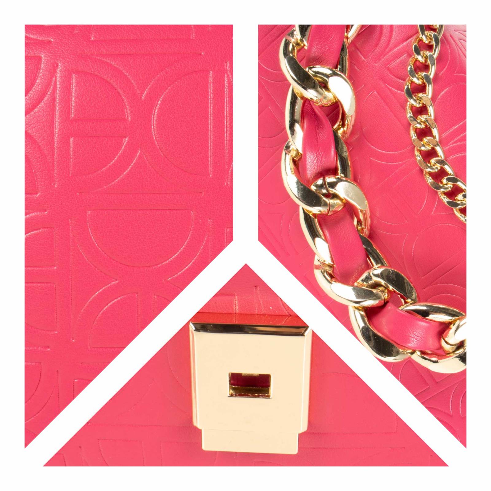 Bolsa Crossbody Cloe Monograma Troquelado color Rosa