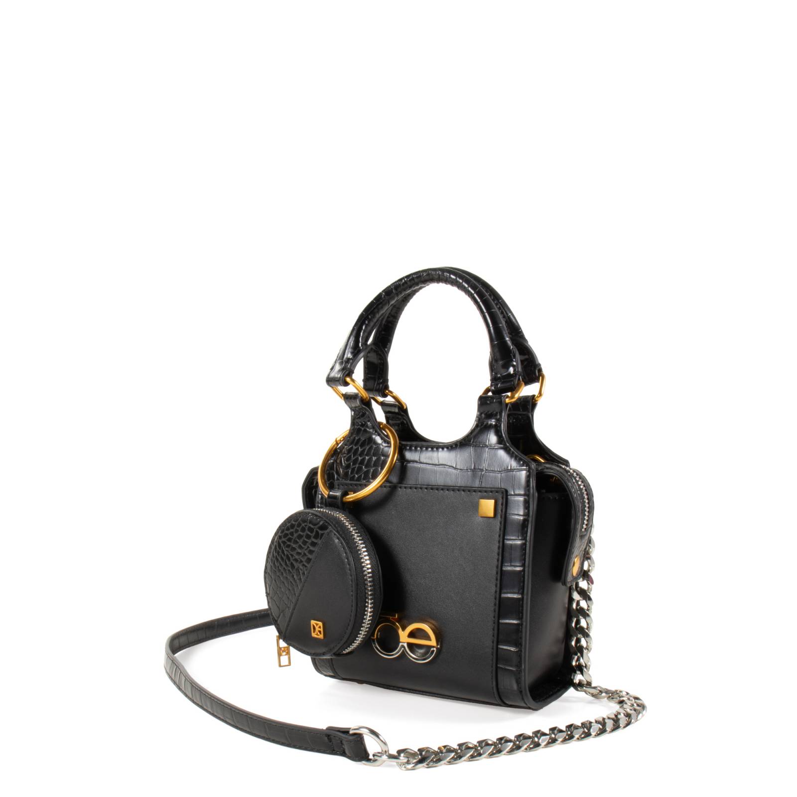 Bolsa Satchel Cloe Mini con Monedero color Negro