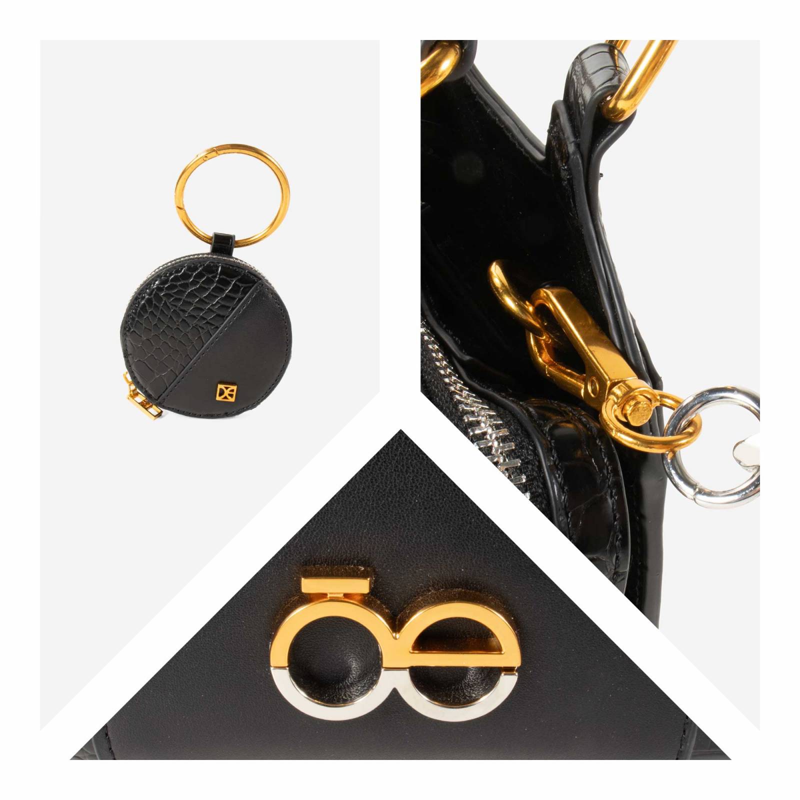 Bolsa Satchel Cloe Mini con Monedero color Negro