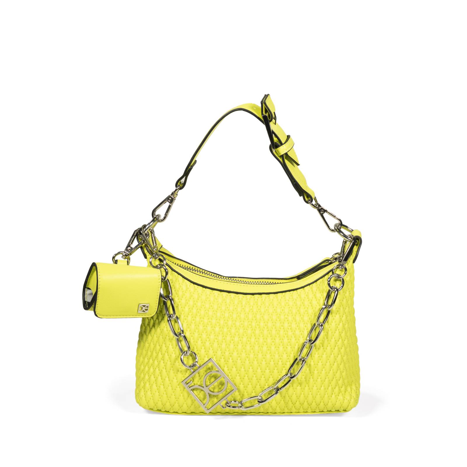 Bolsa Hobo Cloe Mediana Look Animal Skin color Verde Limón
