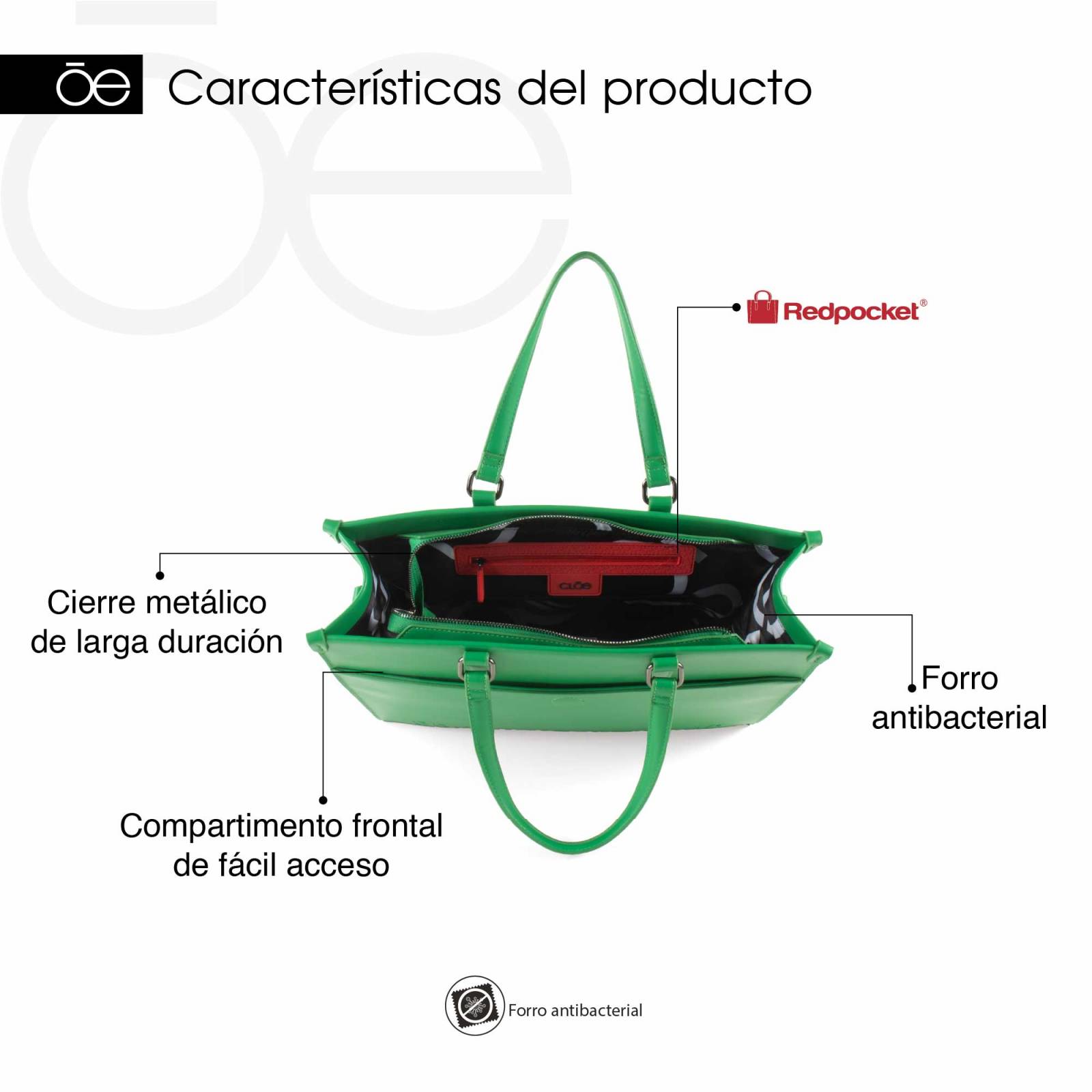 Bolsa Cloe Grande Porta Laptop 15 plg color Verde