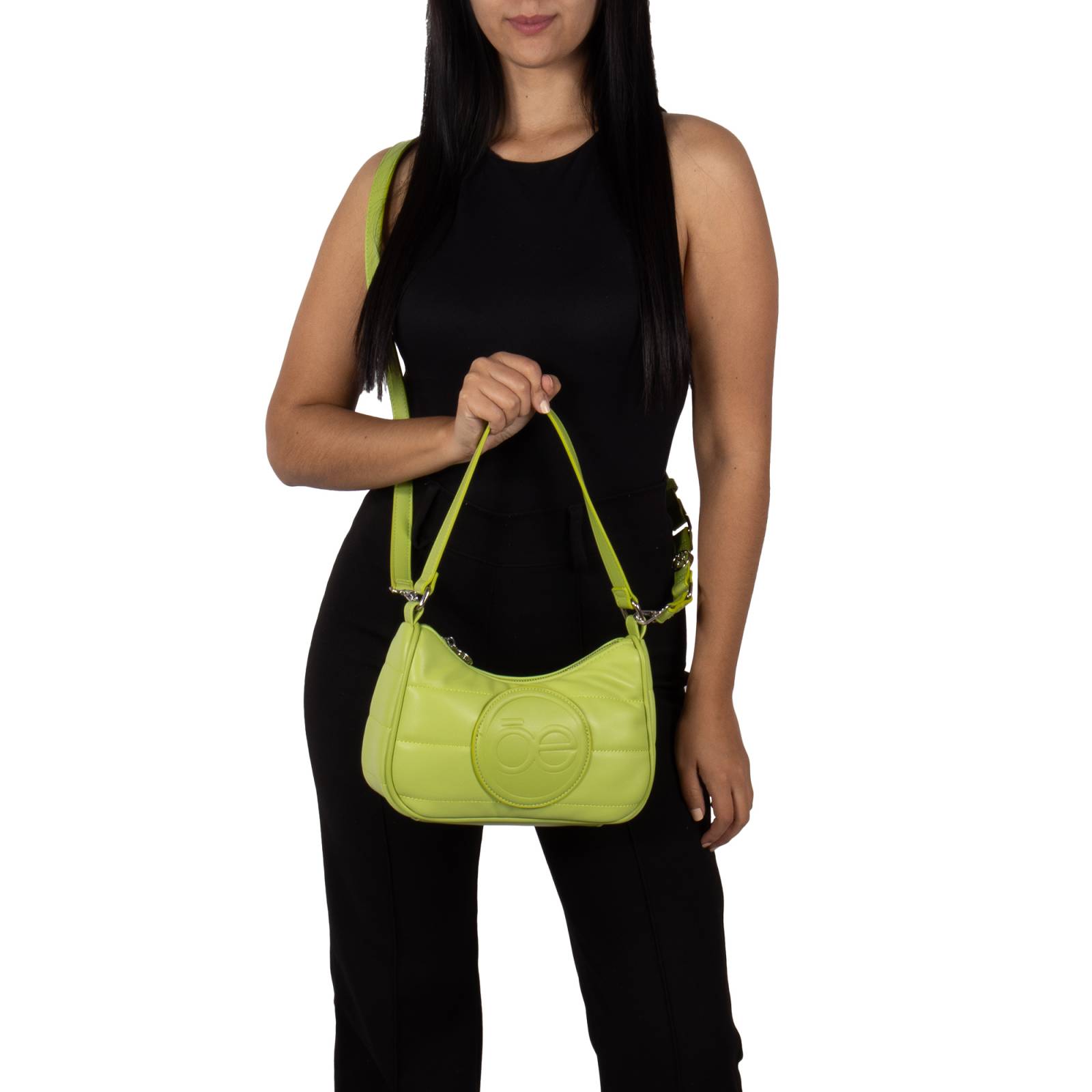 Bolsa Hobo Cloe Acolchada color Verde Limón