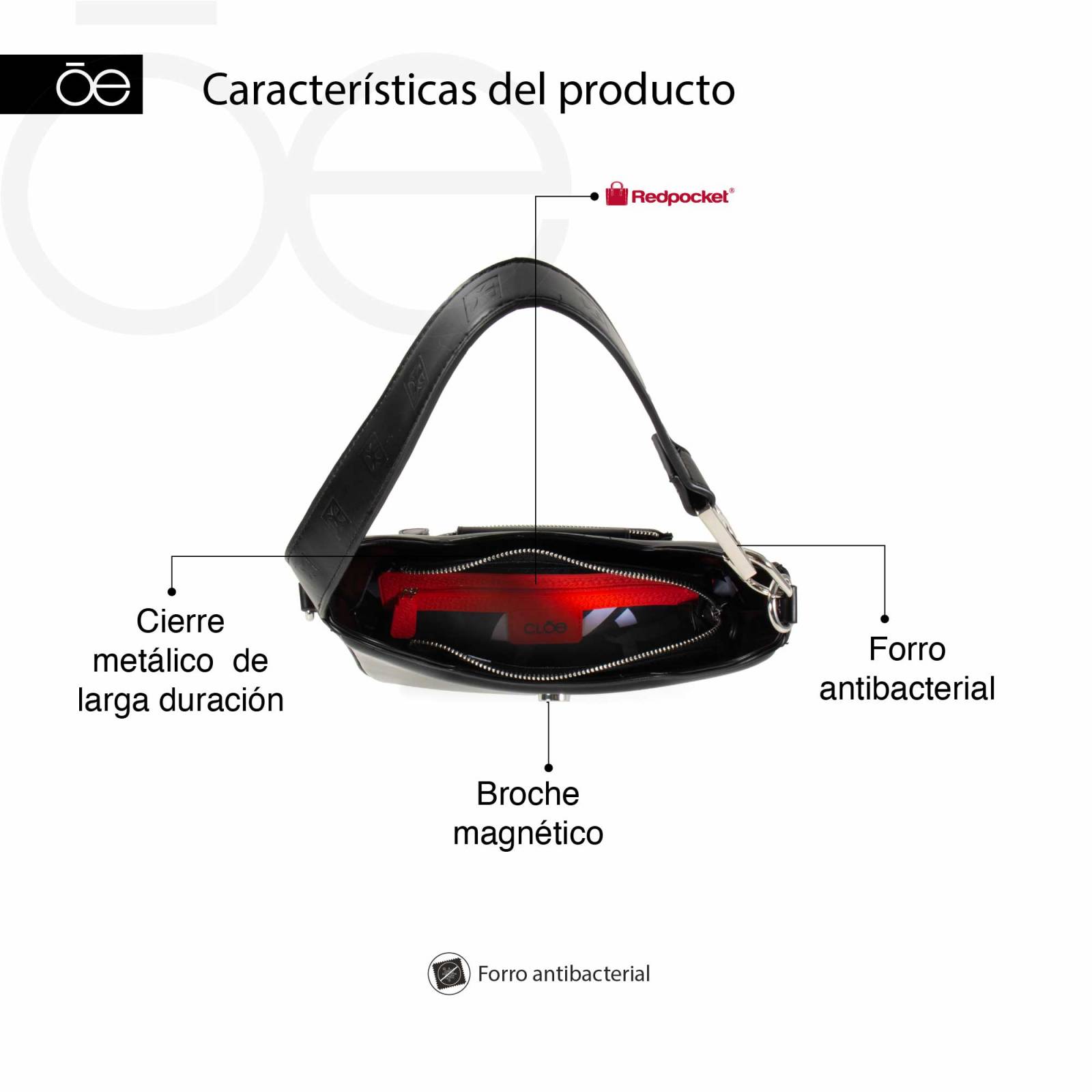 Bolsa Hobo Cloe Mediana Clásica color Rosa