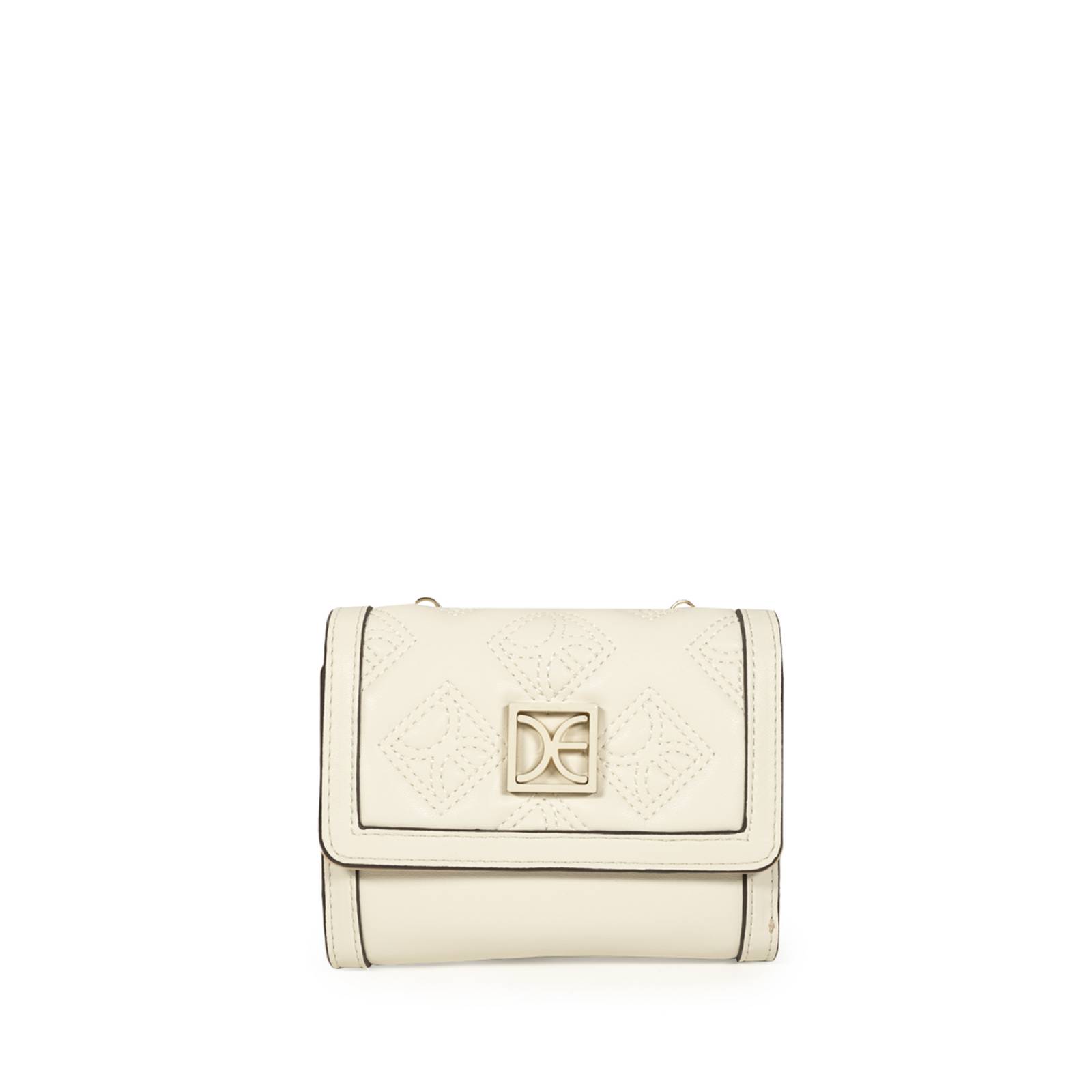 Cartera Chica Cloe Flap Doble Función color Beige
