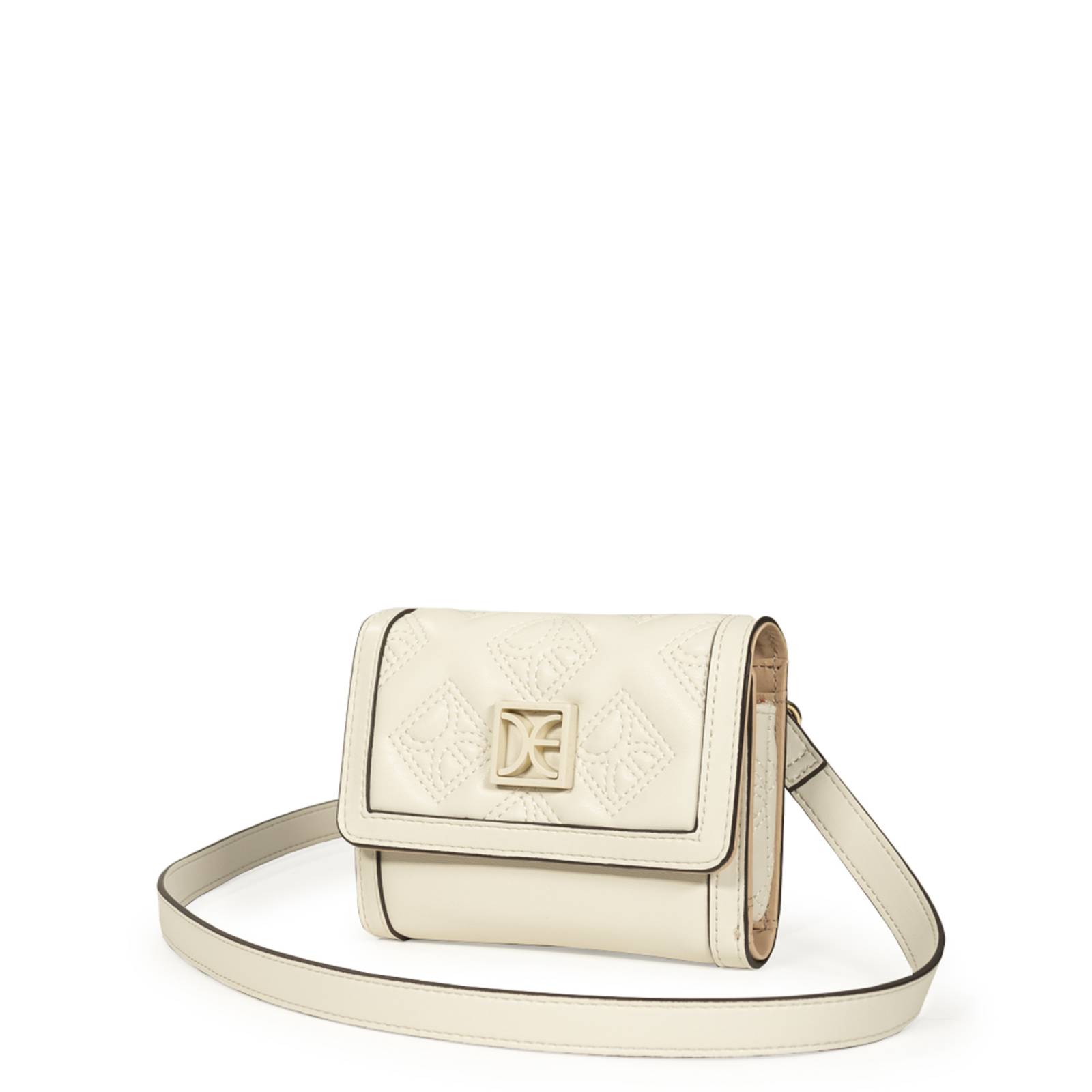 Cartera Chica Cloe Flap Doble Función color Beige