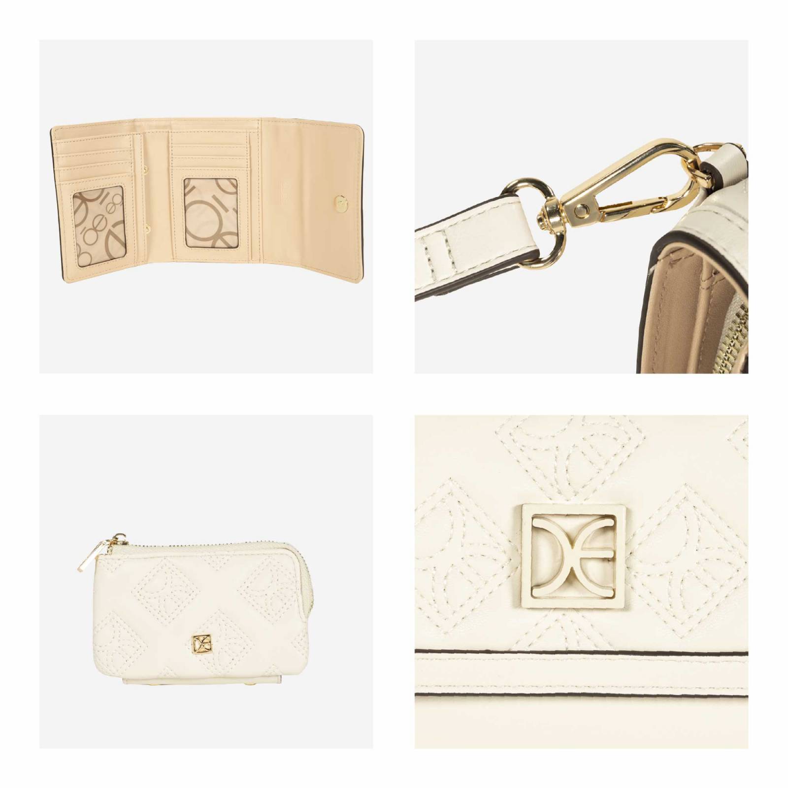 Cartera Chica Cloe Flap Doble Función color Beige