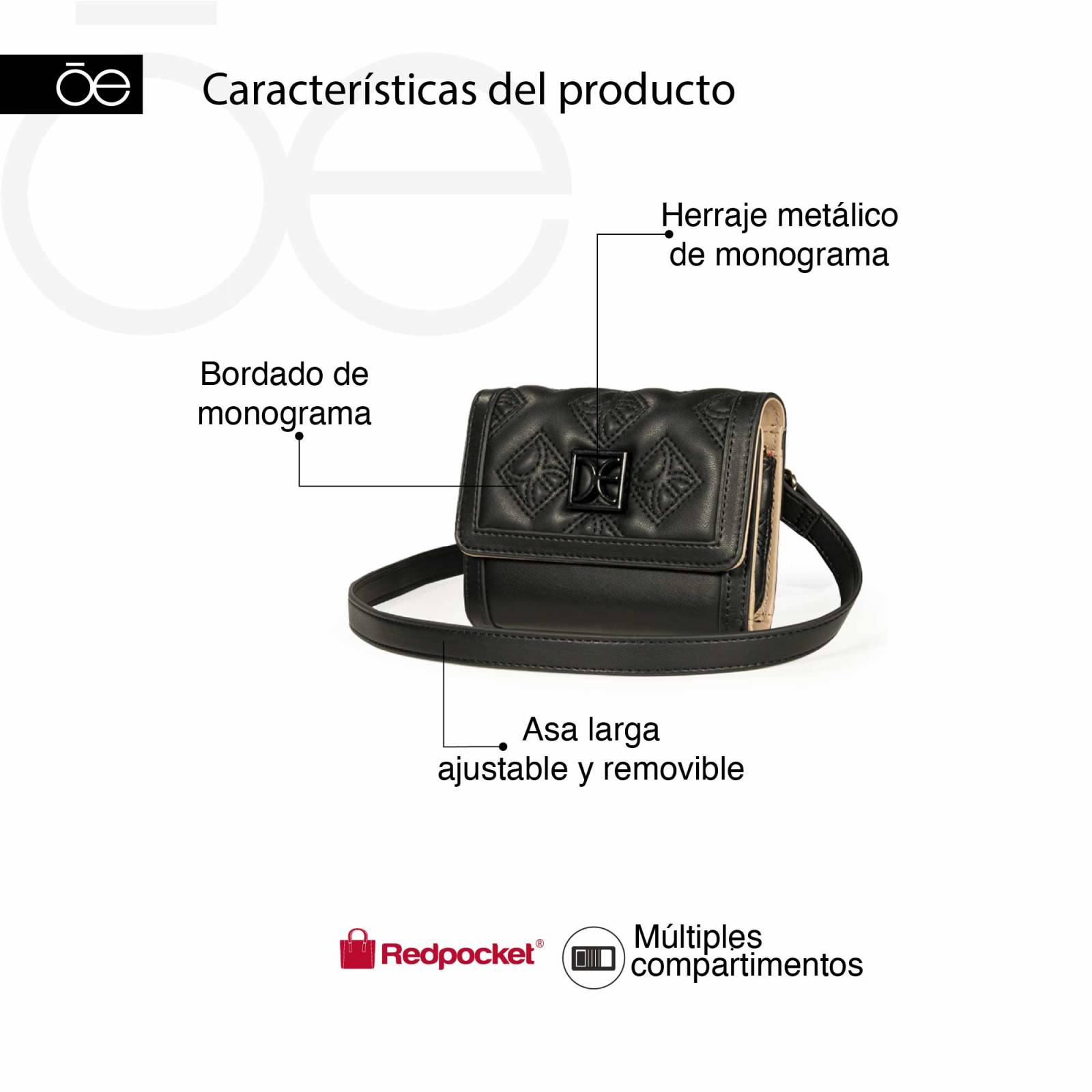 Cartera Chica Cloe Flap Doble Función color Beige