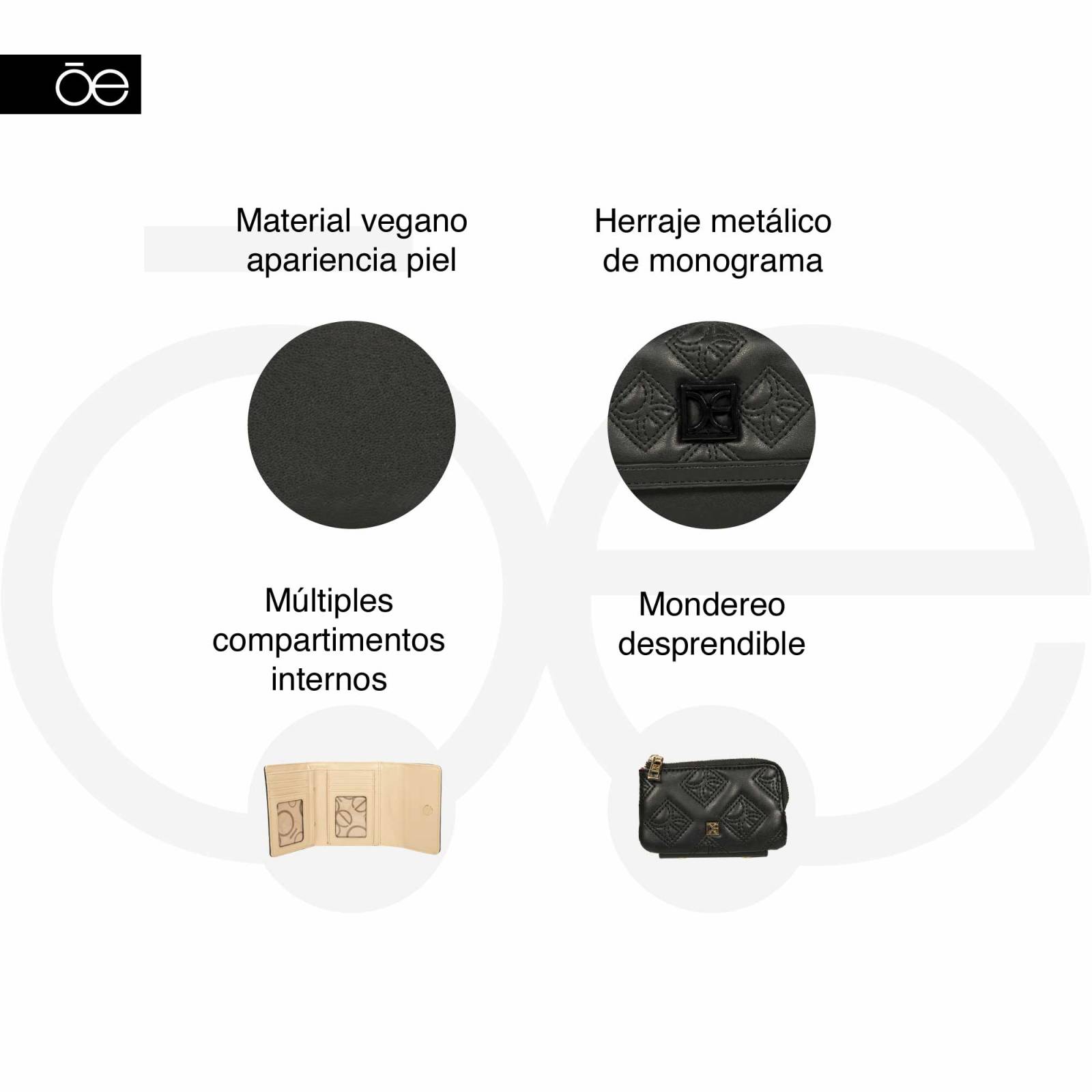 Cartera Chica Cloe Flap Doble Función color Beige