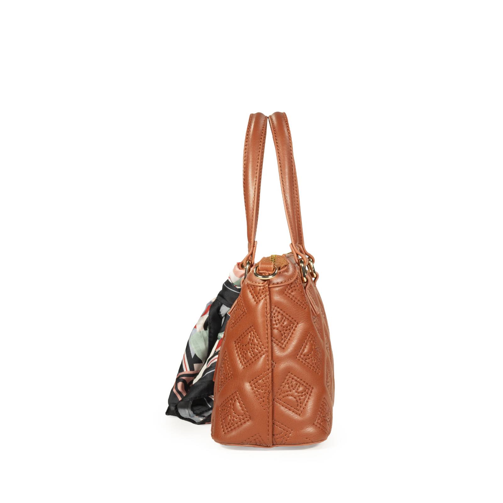 Bolsa Satchel Cloe Mini con Mascada color Café