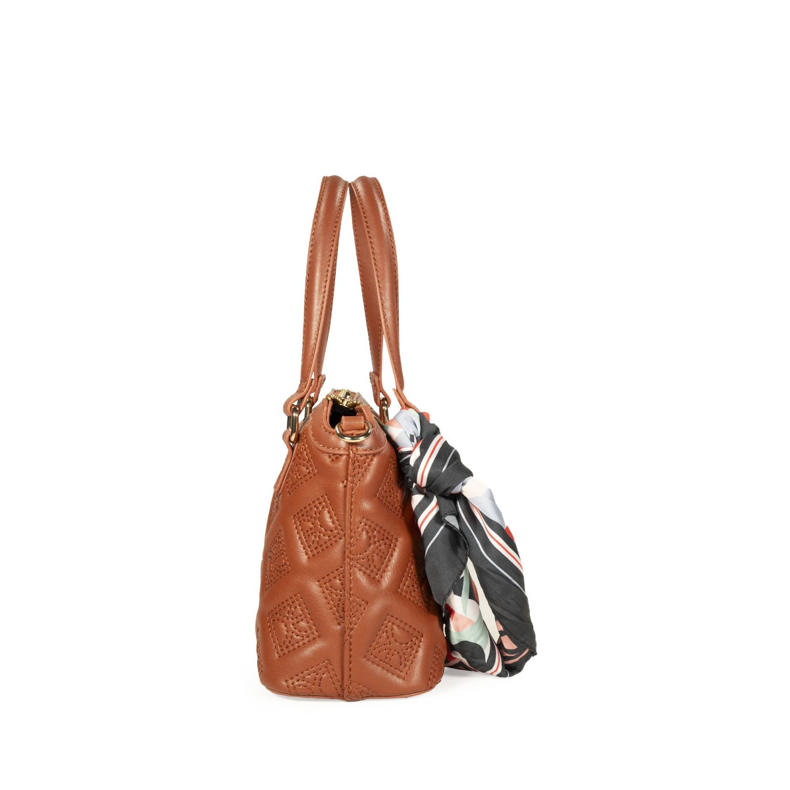 Bolsa Satchel Cloe Mini con Mascada color Café