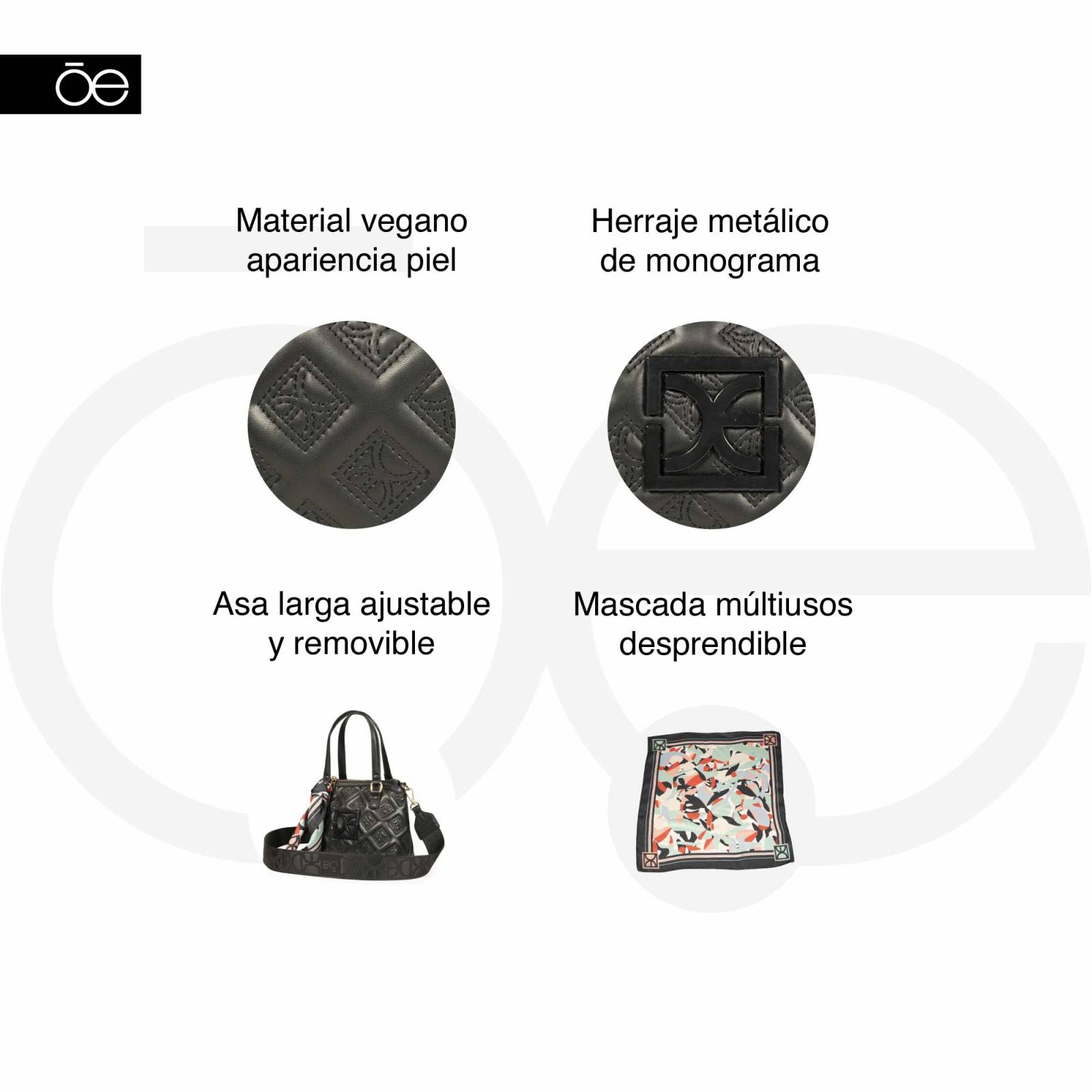 Bolsa Satchel Cloe Mini con Mascada color Café