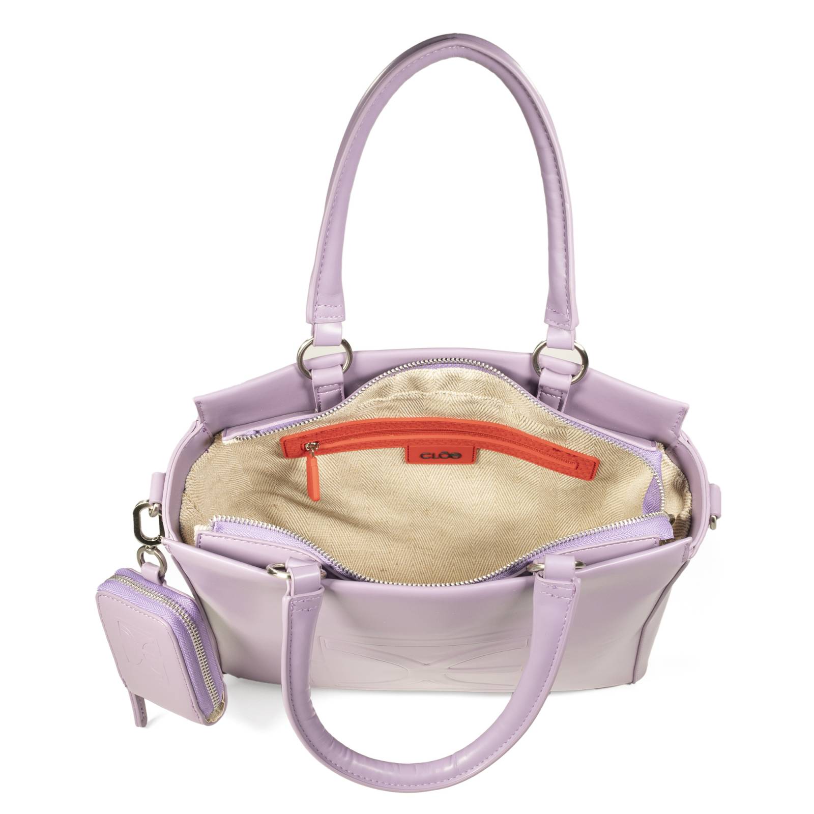 Bolsa Satchel Cloe Mediana con Monedero color Lila