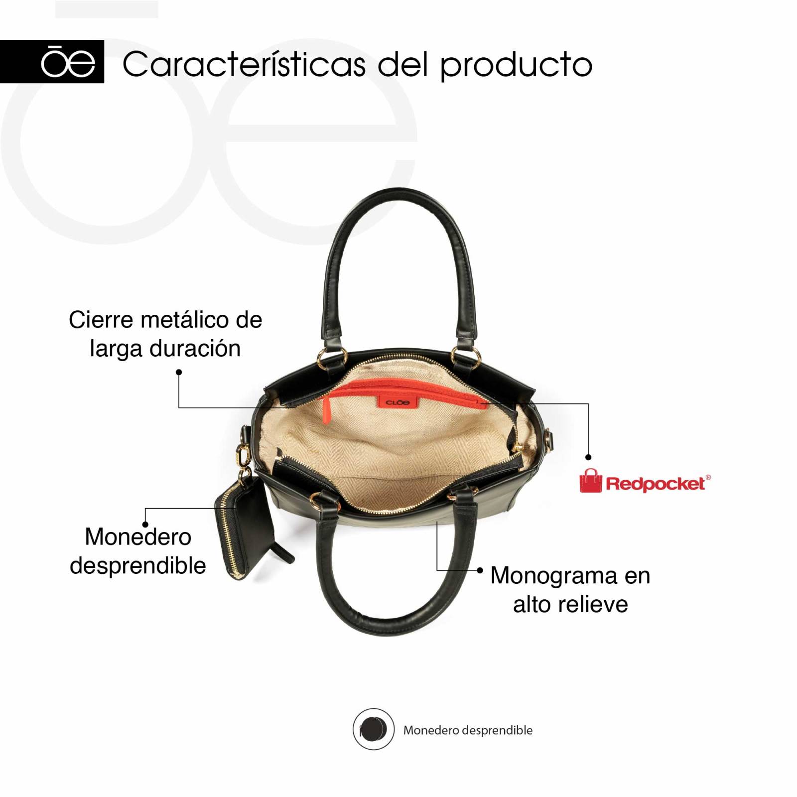 Bolsa Satchel Cloe Mediana con Monedero color Lila