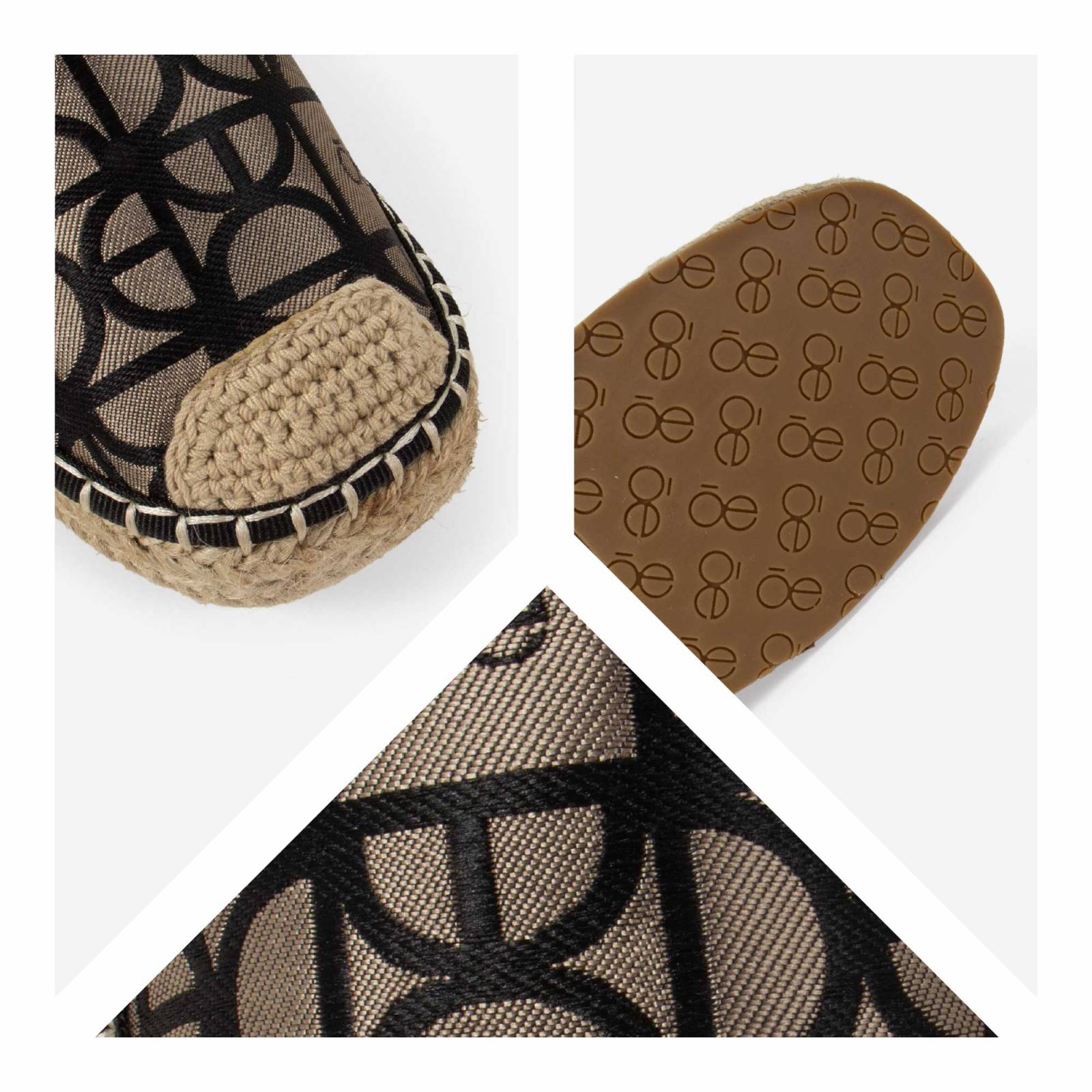 Alpargata Textil Cloe Suela Forrada en Yute color Negro