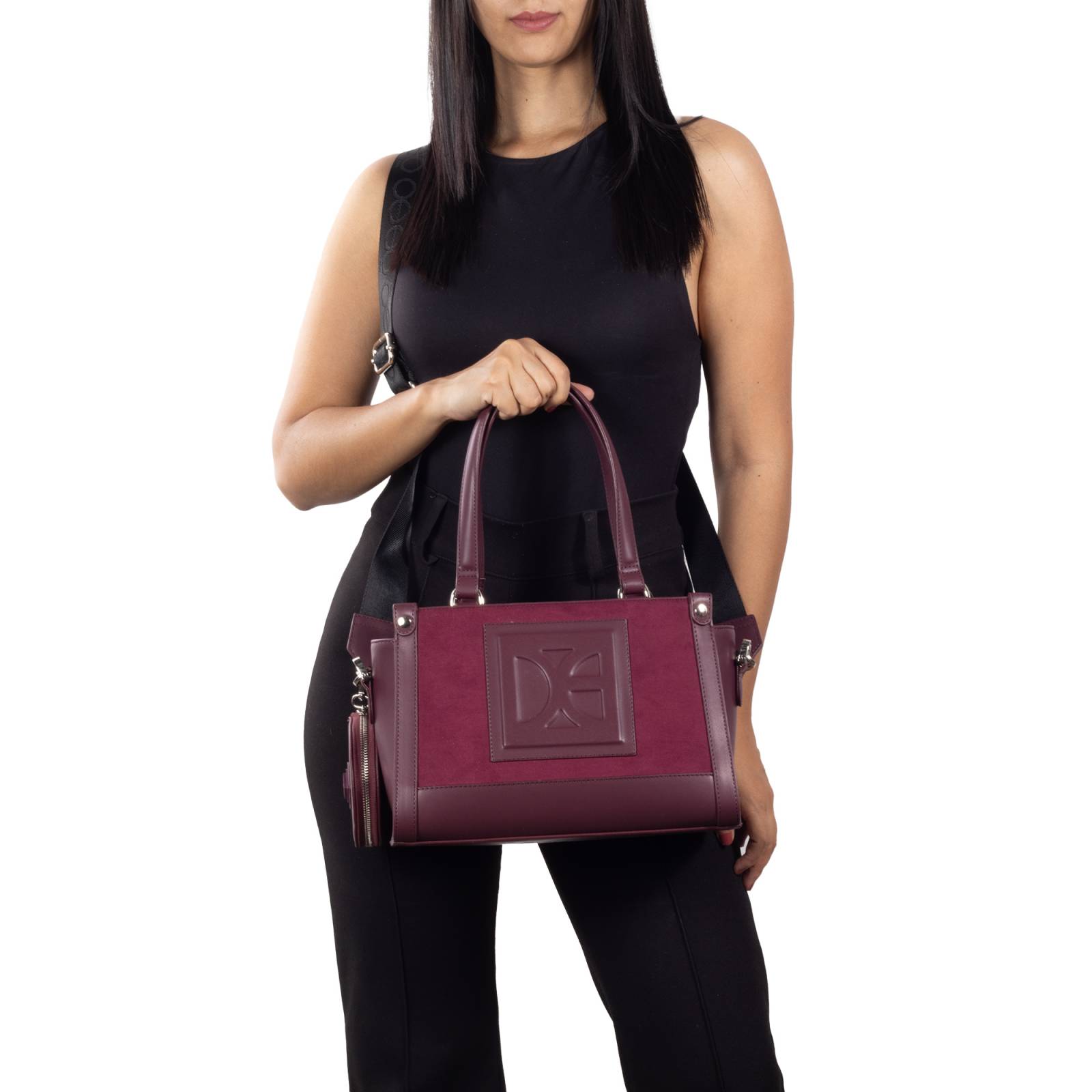 Bolsa Satchel Cloe Para Mujer Parche de monograma y asa