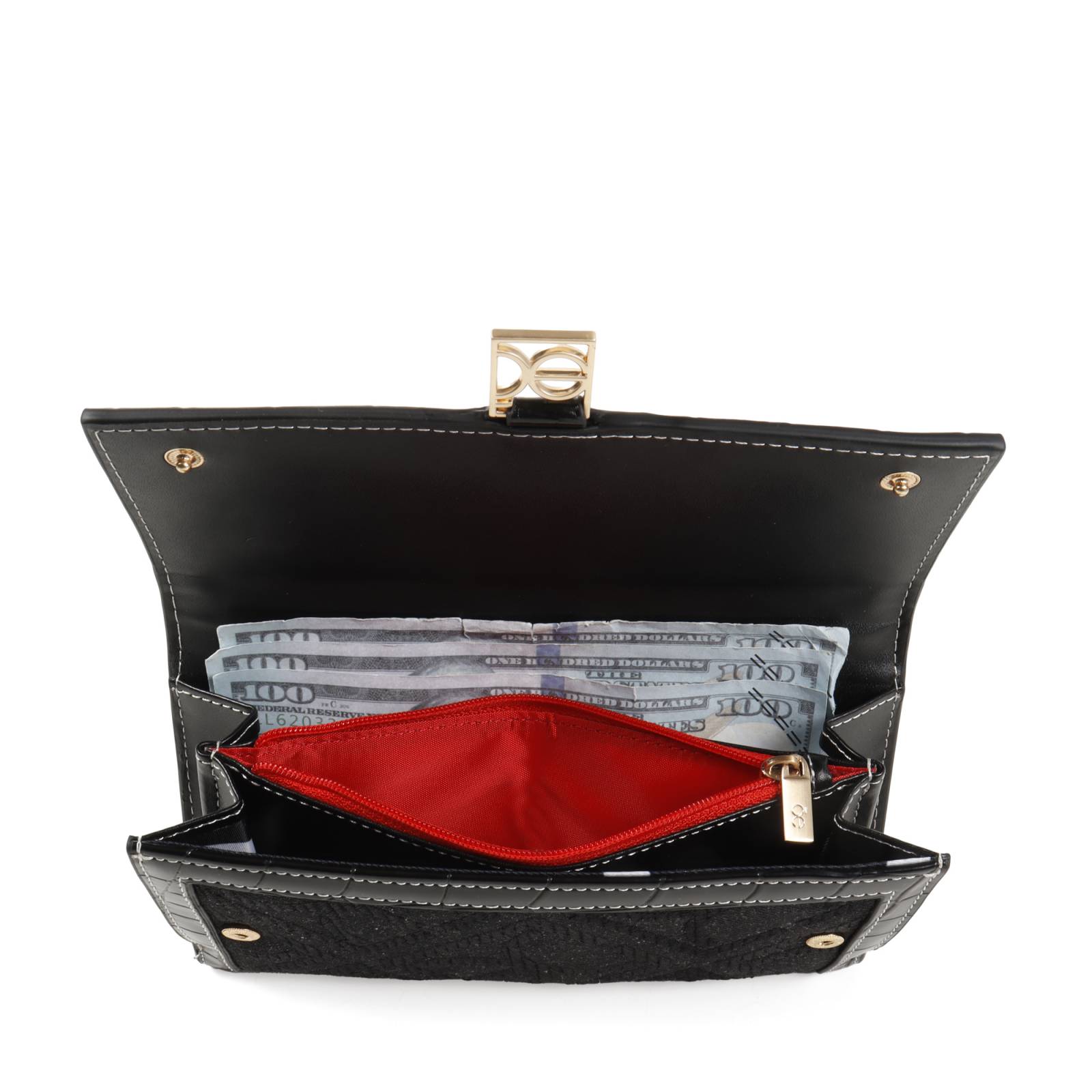 Cartera Flap Cloe Para Mujer Grande Estoperol decorativo