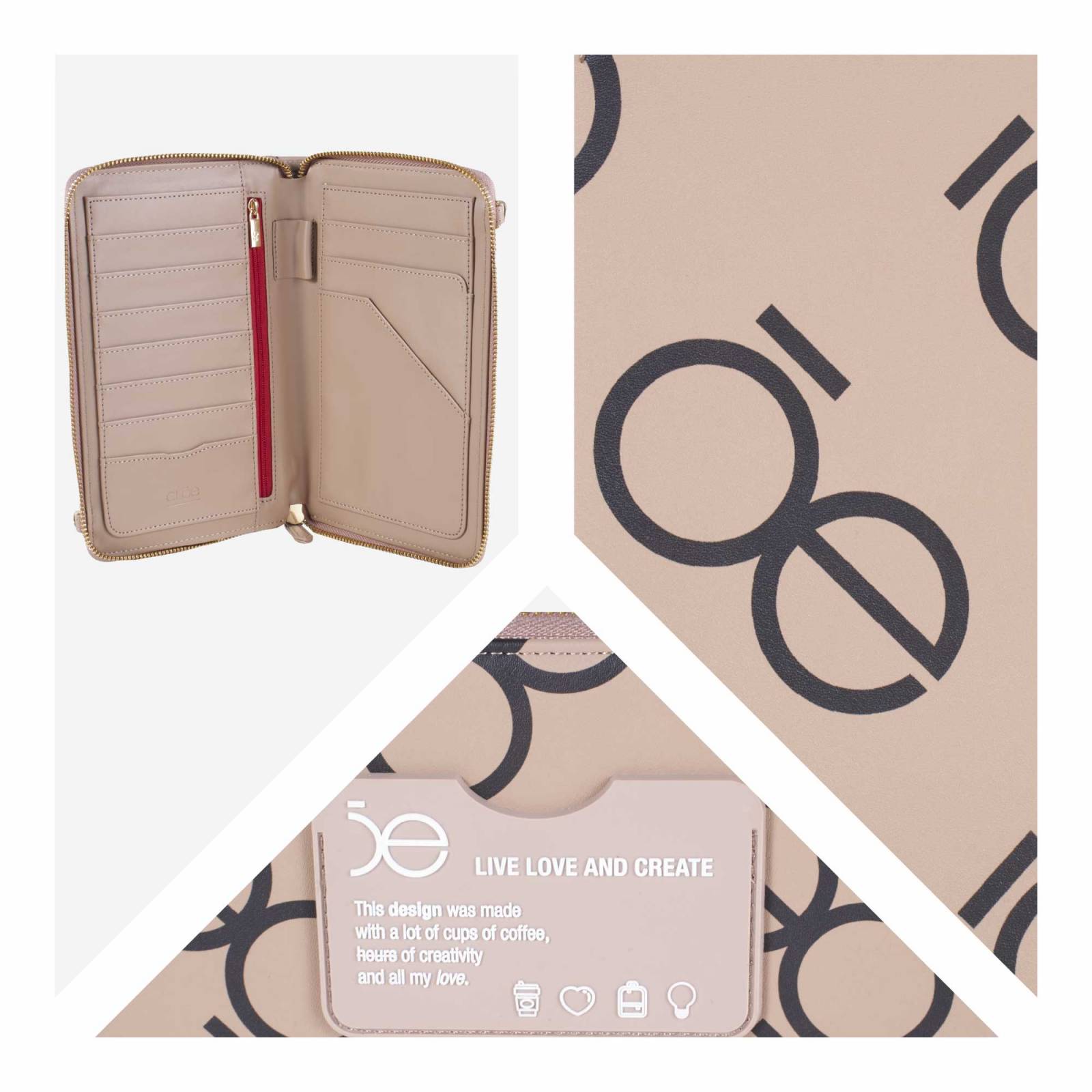 Cartera Cloe Para Mujer Grande 2 en 1 Porta Pasaporte