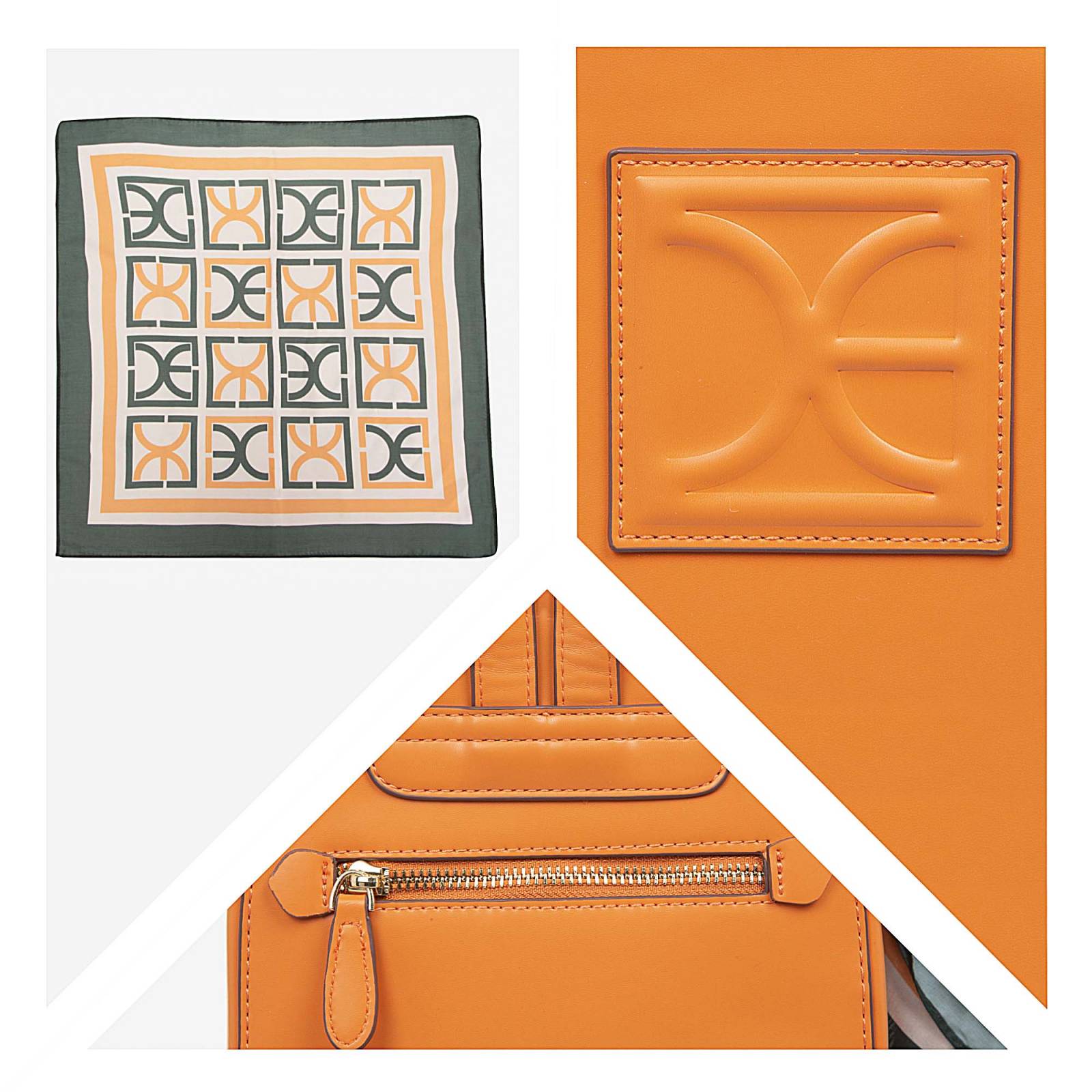 Mochila Cloe con Mascada color Naranja