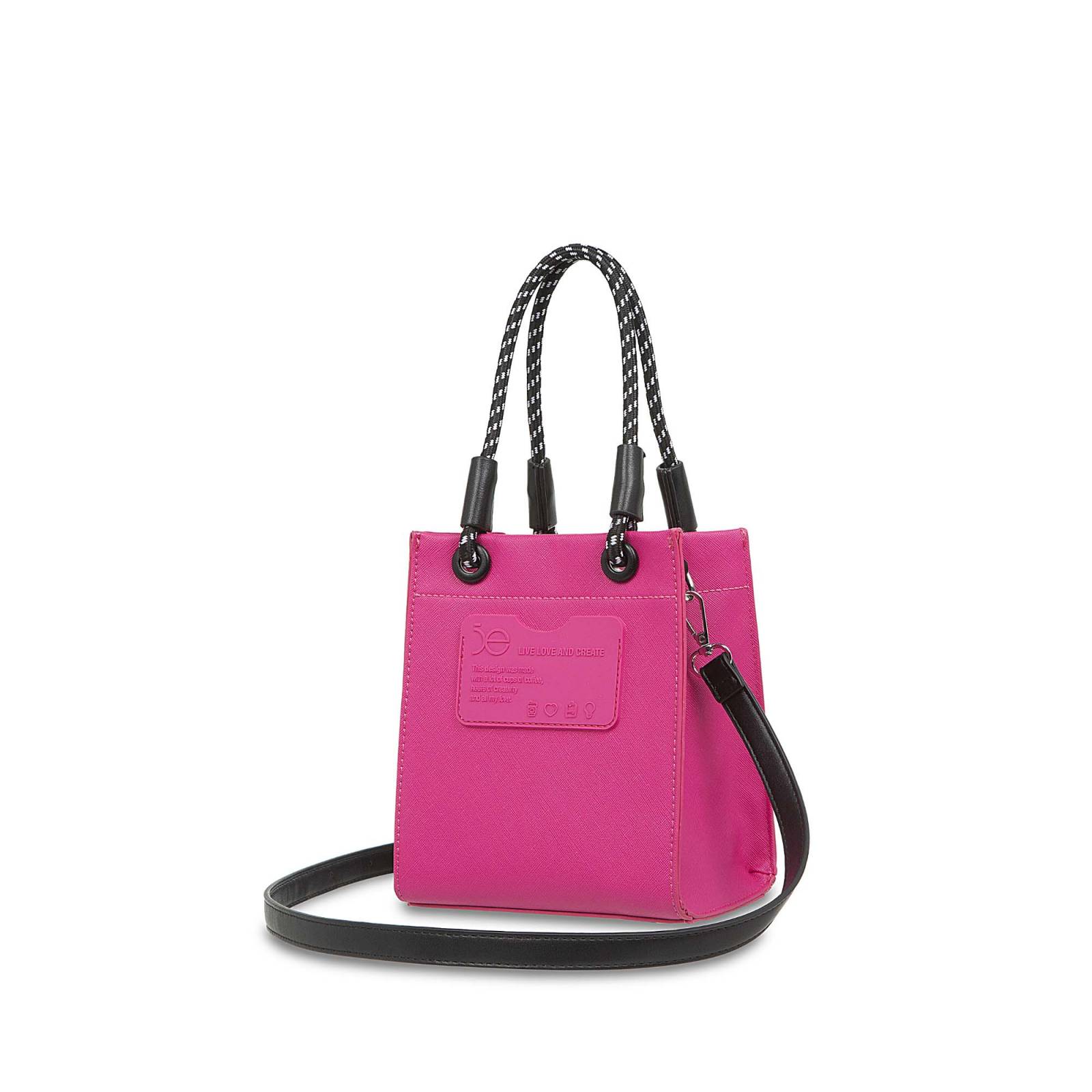 Bolsa Tote Cloe Chico Tarjetero Decorativo color Rosa