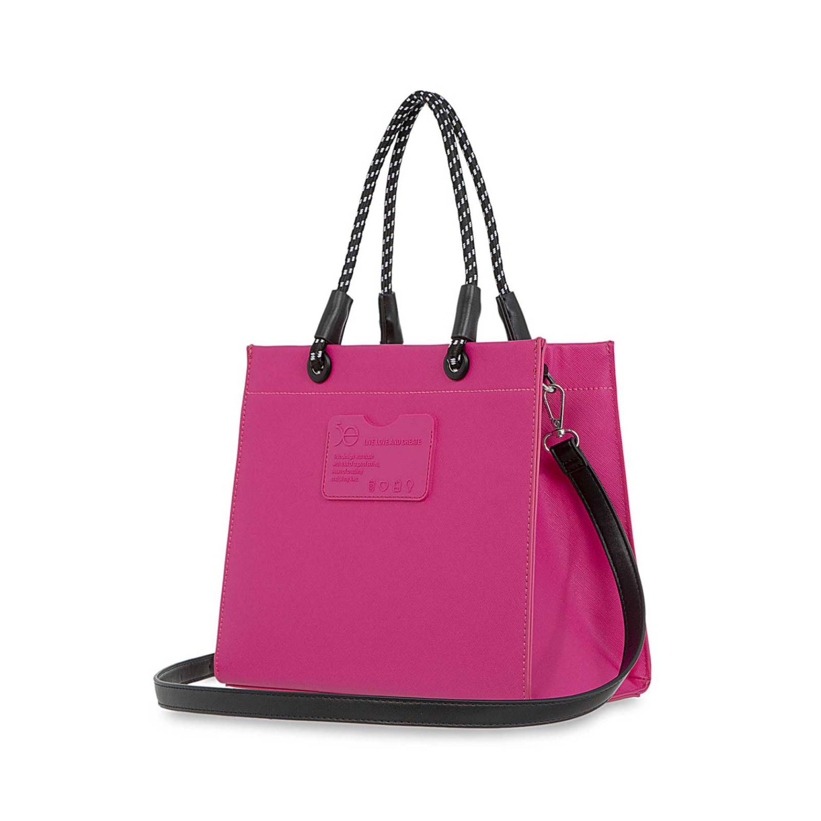 Bolsa Tote Cloe Grande Tarjetero Decorativo color Rosa