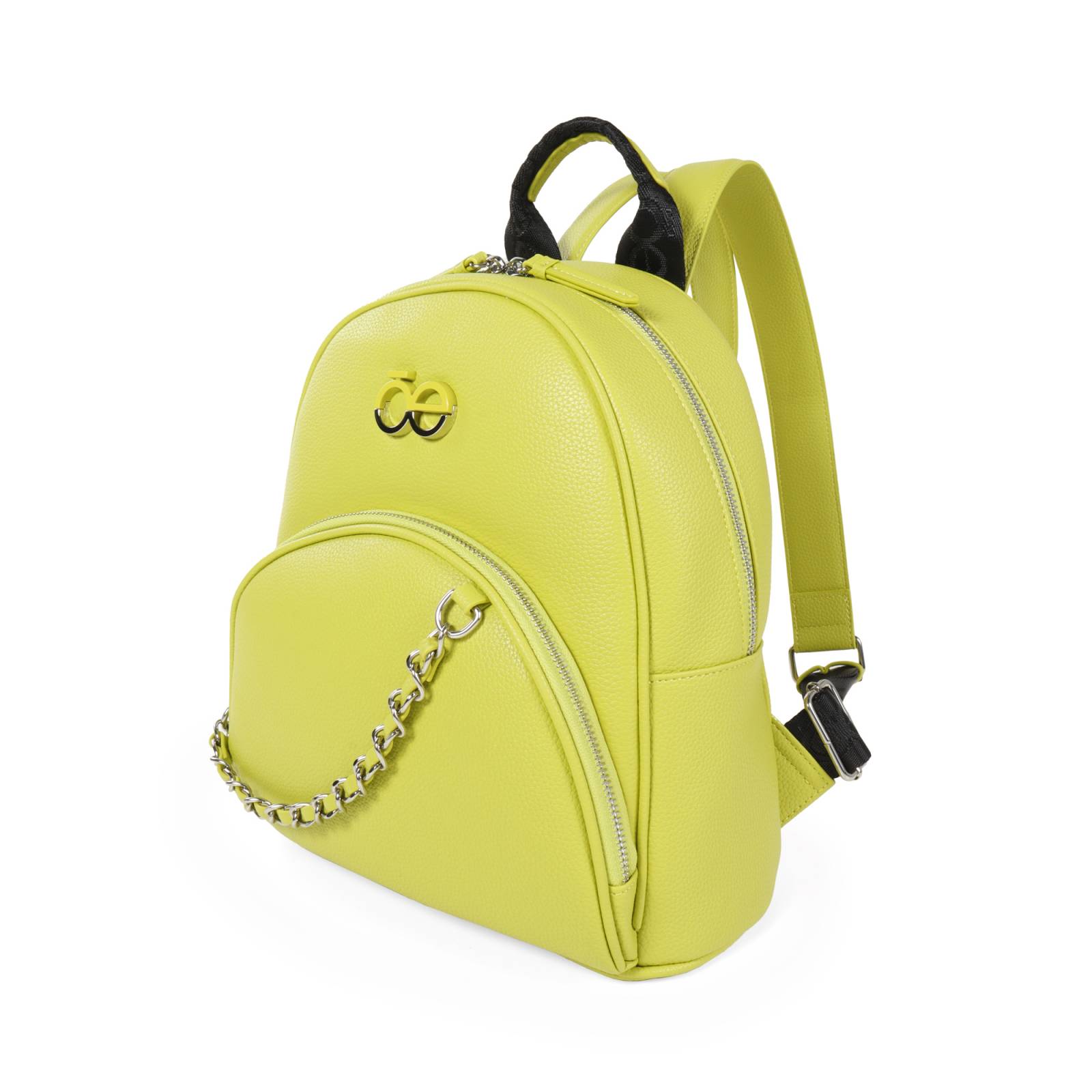 Mochila Cloe Mediana Cadena Decorativa color Verde Limón