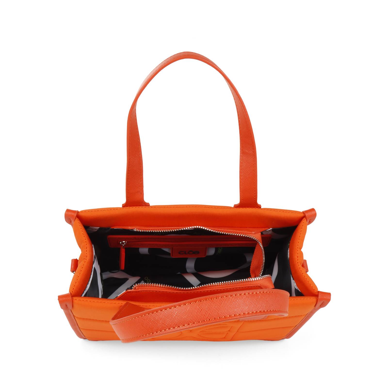 Bolsa Tote Cloe Mediana Textil color Naranja