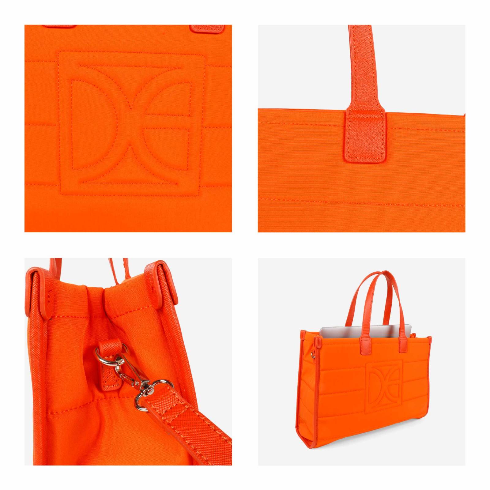 Bolsa Tote Cloe Grande Textil color Naranja