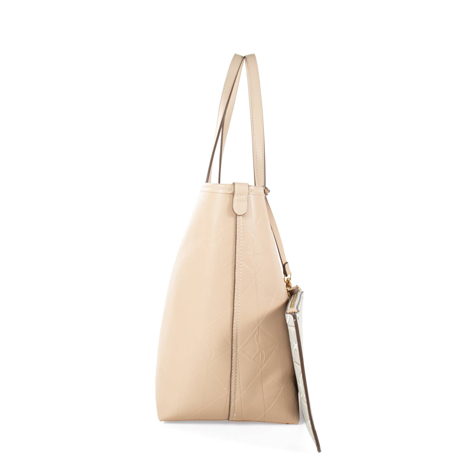 Bolsa Tote Cloe Grande con Pouch color Nude