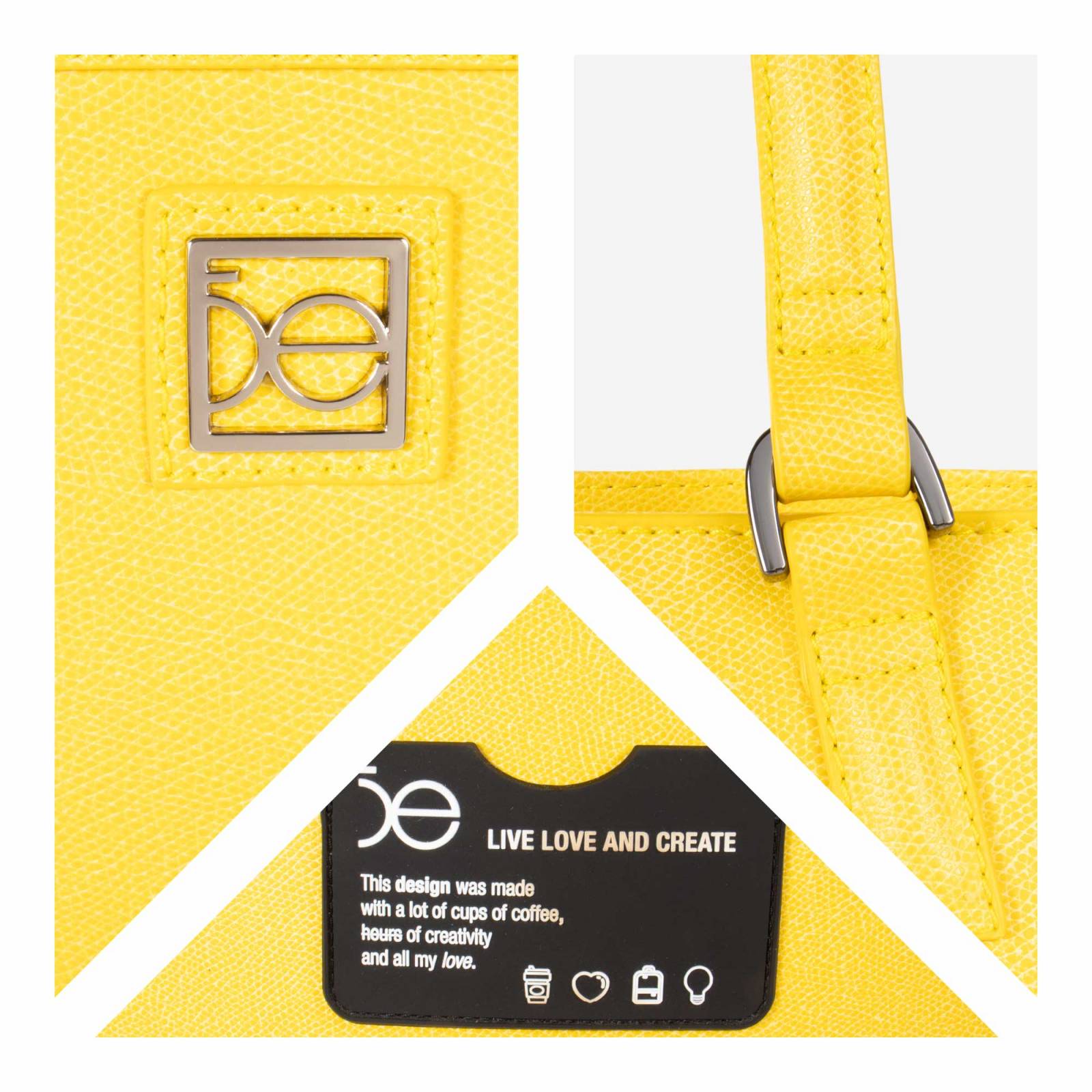 Bolsa Tote Cloe Grande Clásica color Amarillo