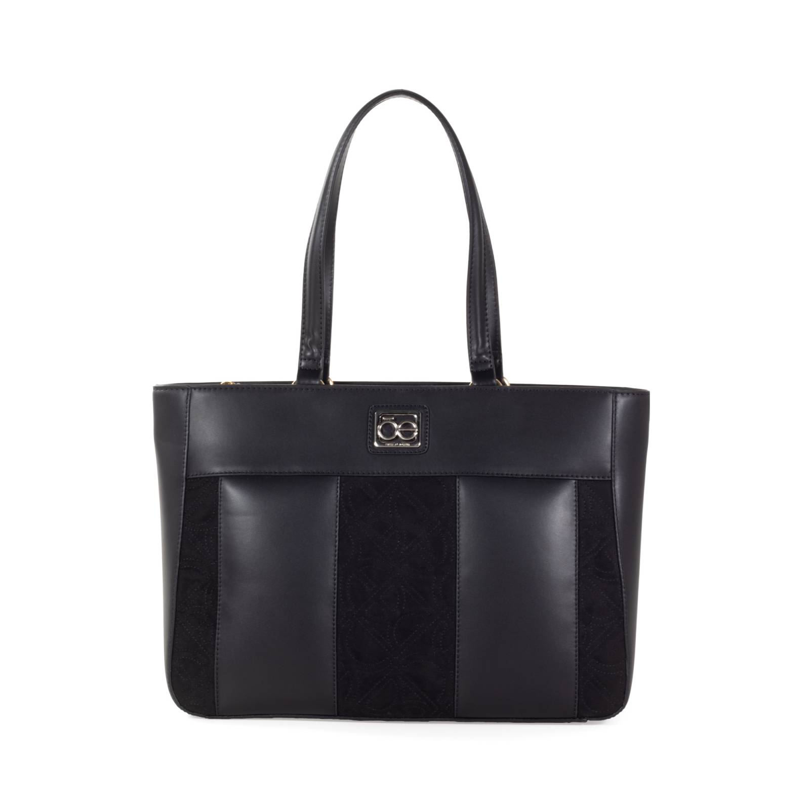 Bolsa Tote Cloe Grande Bordado de Monograma color Negro