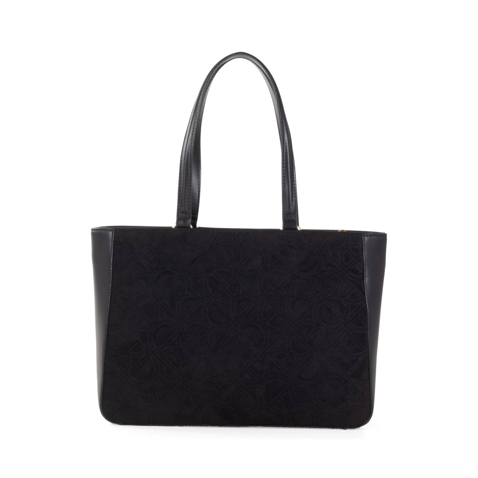 Bolsa Tote Cloe Grande Bordado de Monograma color Negro
