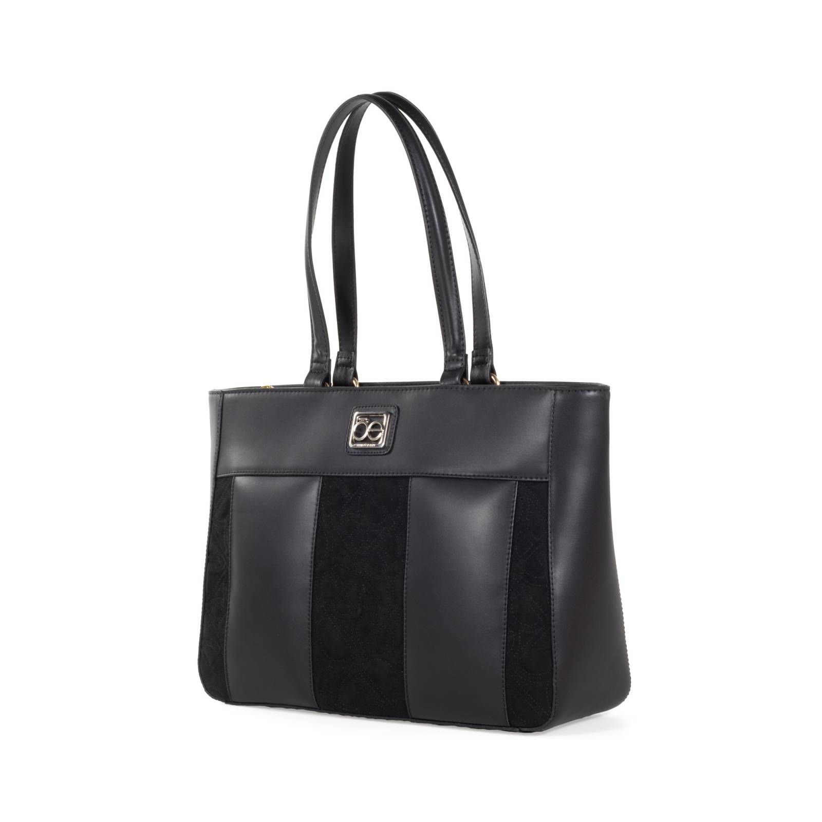 Bolsa Tote Cloe Grande Bordado de Monograma color Negro