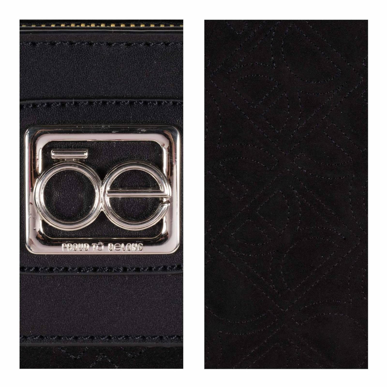 Bolsa Tote Cloe Grande Bordado de Monograma color Negro