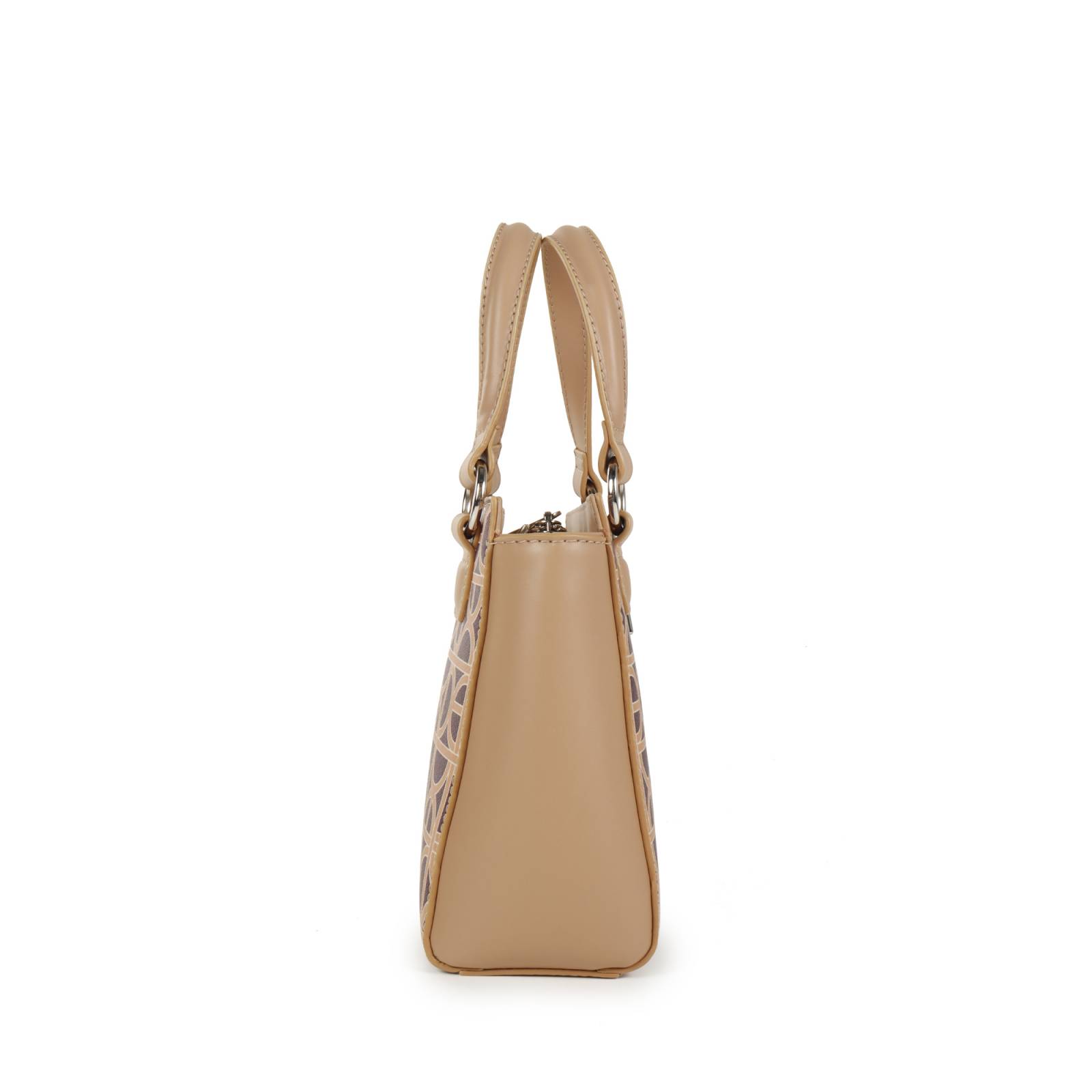 Bolsa Satchel Cloe Chica Estampado de Monograma color Rojo Tinto