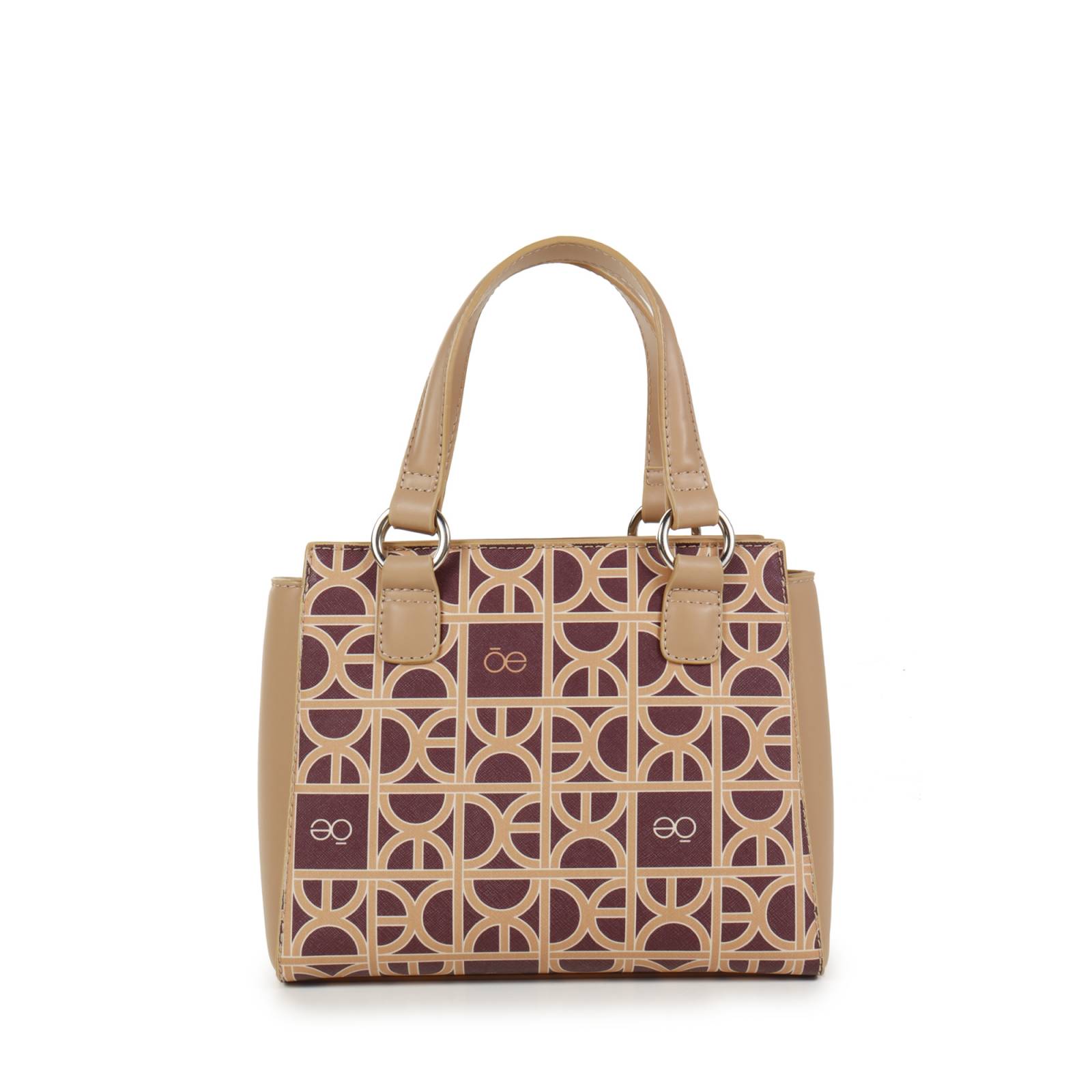 Bolsa Satchel Cloe Chica Estampado de Monograma color Rojo Tinto