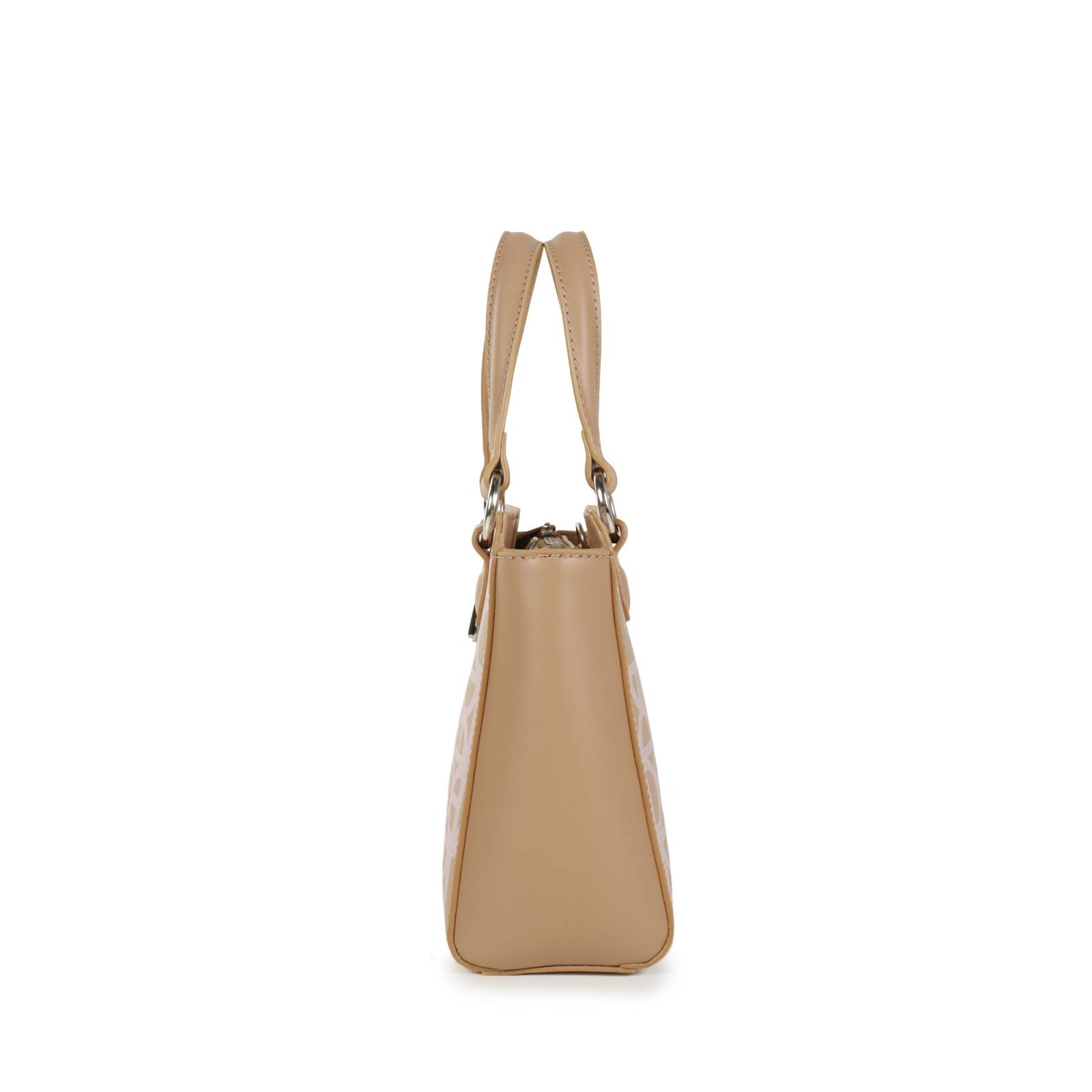 Bolsa Satchel Cloe Chica Estampado de Monograma color Beige