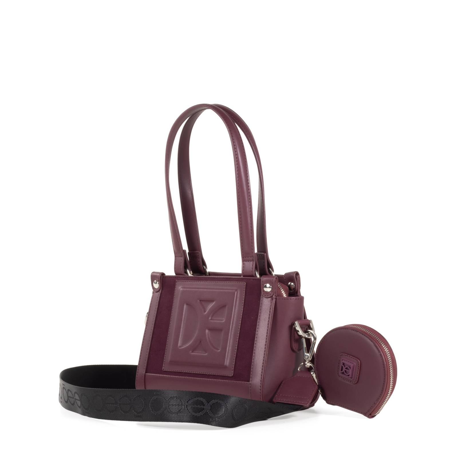Bolsa Satchel Cloe Chica con Monedero color Rojo Tinto