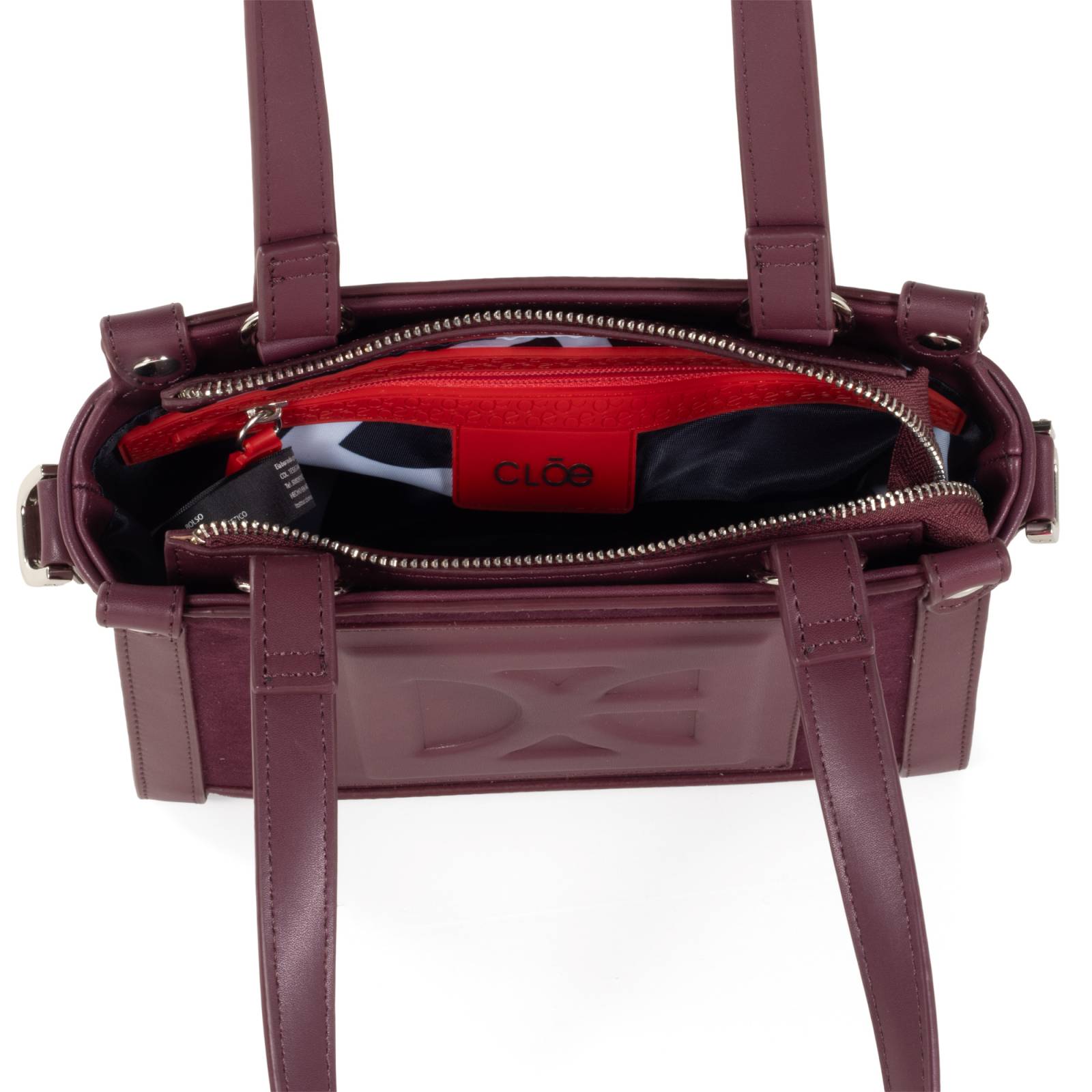 Bolsa Satchel Cloe Chica con Monedero color Rojo Tinto