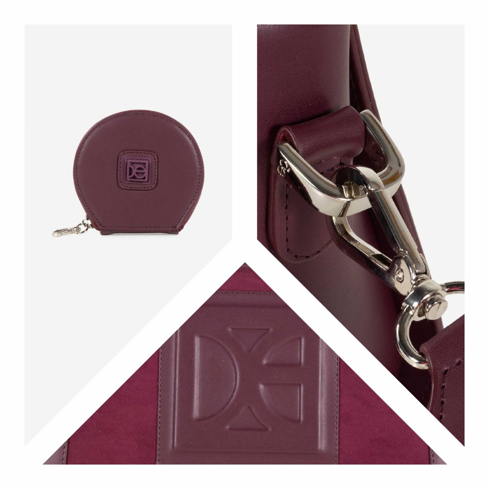 Bolsa Satchel Cloe Chica con Monedero color Rojo Tinto