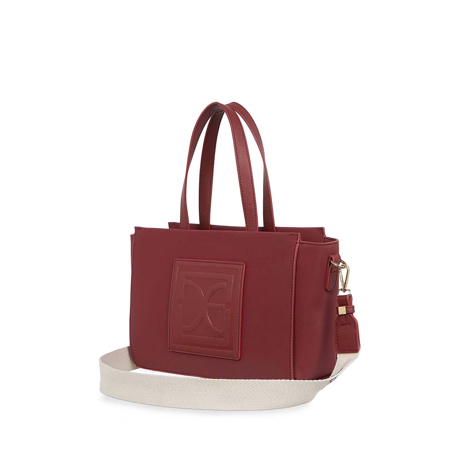 Bolsa Cloe Tote Textil color Rojo Tinto