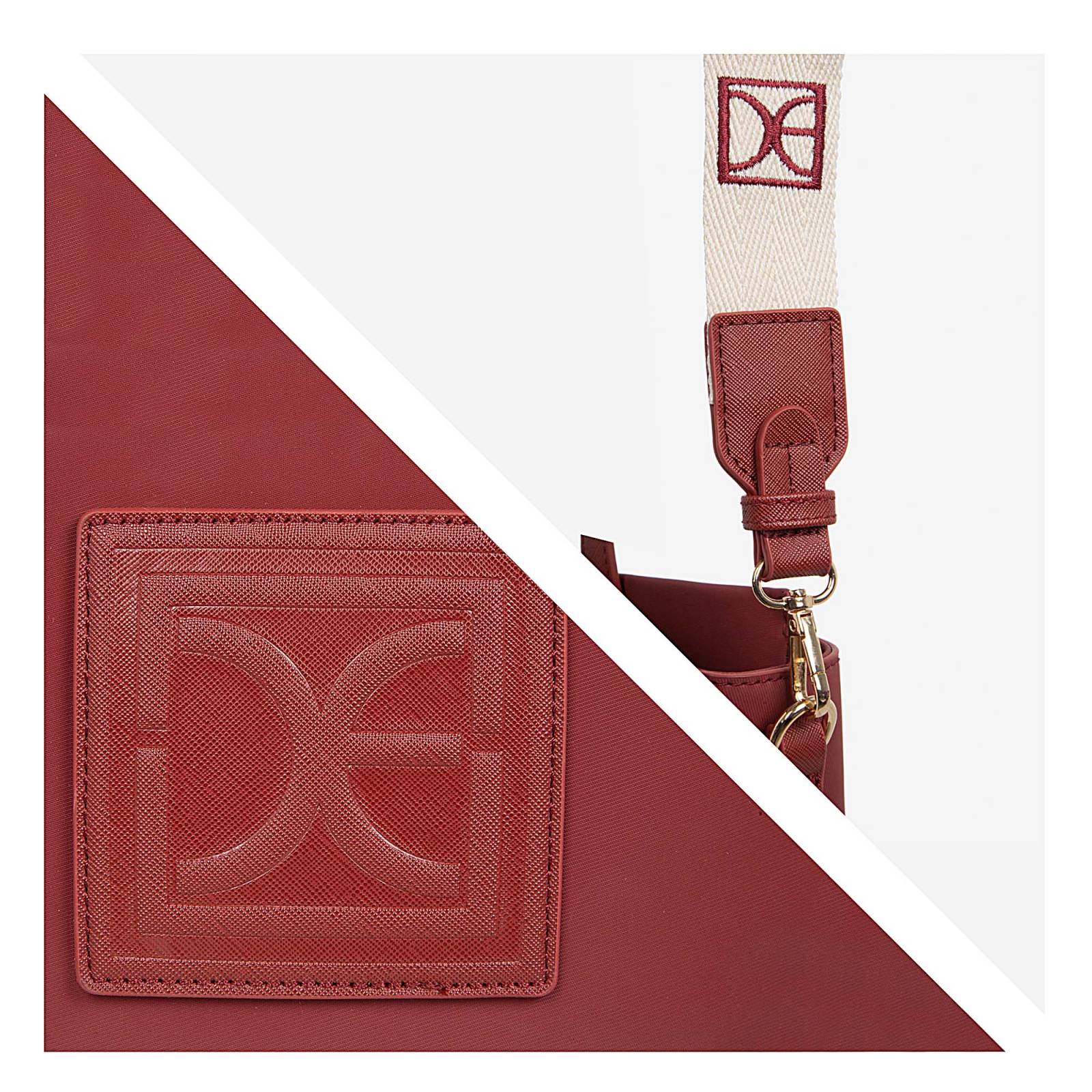 Bolsa Cloe Tote Textil color Rojo Tinto
