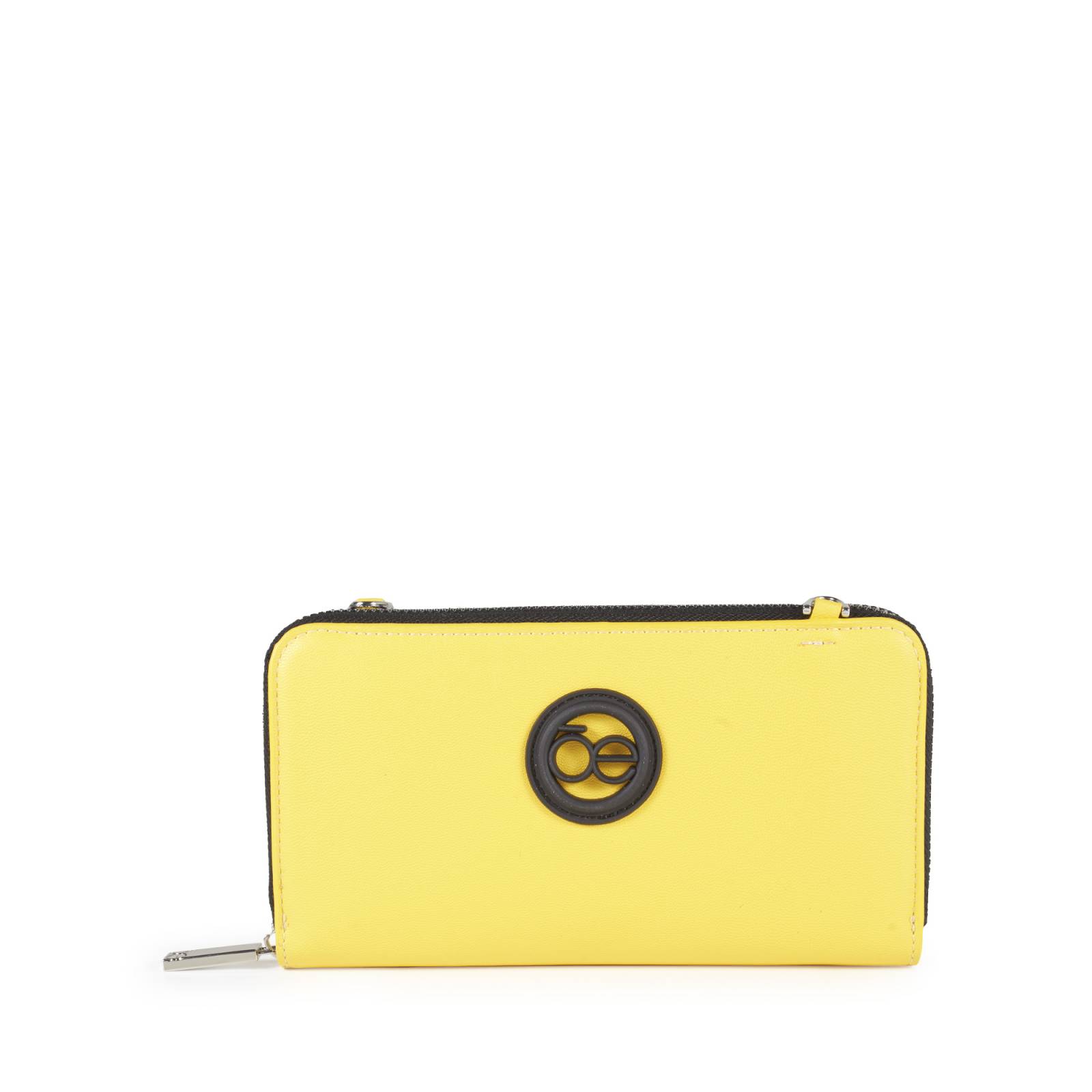 Cartera Cloe Grande Cierre Sencillo Doble Función color Amarillo