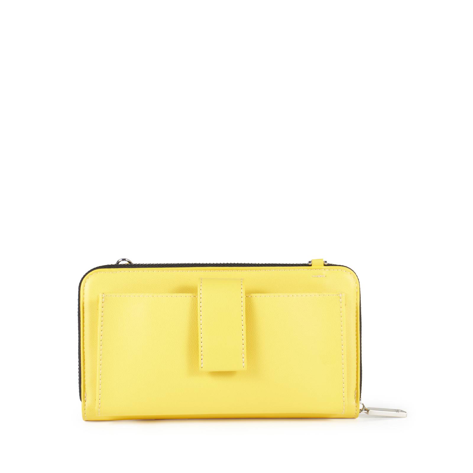 Cartera Cloe Grande Cierre Sencillo Doble Función color Amarillo